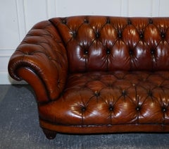 RESTORED HAND DYED LEATHER THREE SEATER CHESTERFiELD TETRAD OSKAR SOFA