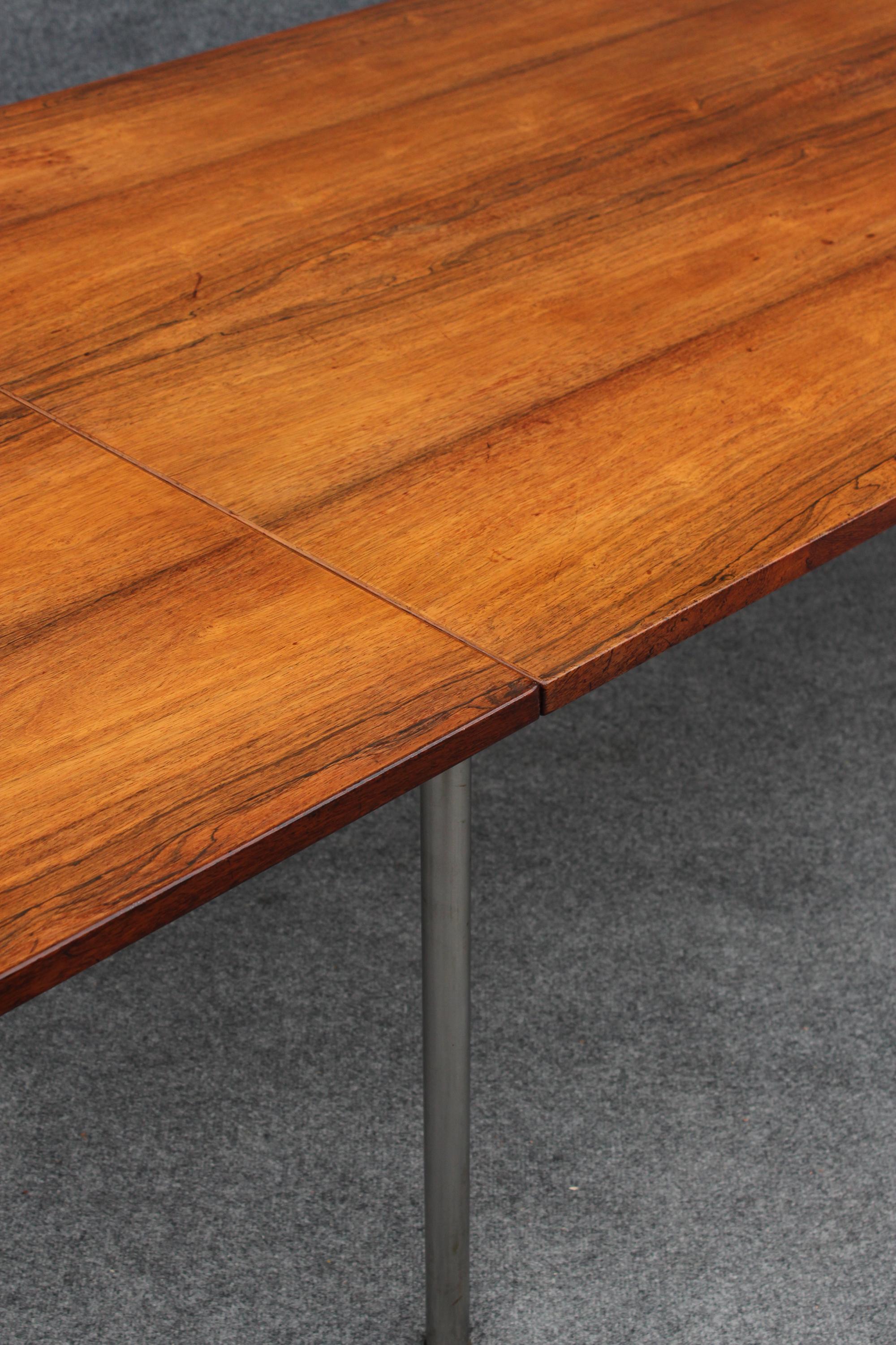 Restored Hans J. Wegner for Andreas Tuck AT-319 Drop-Leaf Rosewood Dining Table For Sale 6
