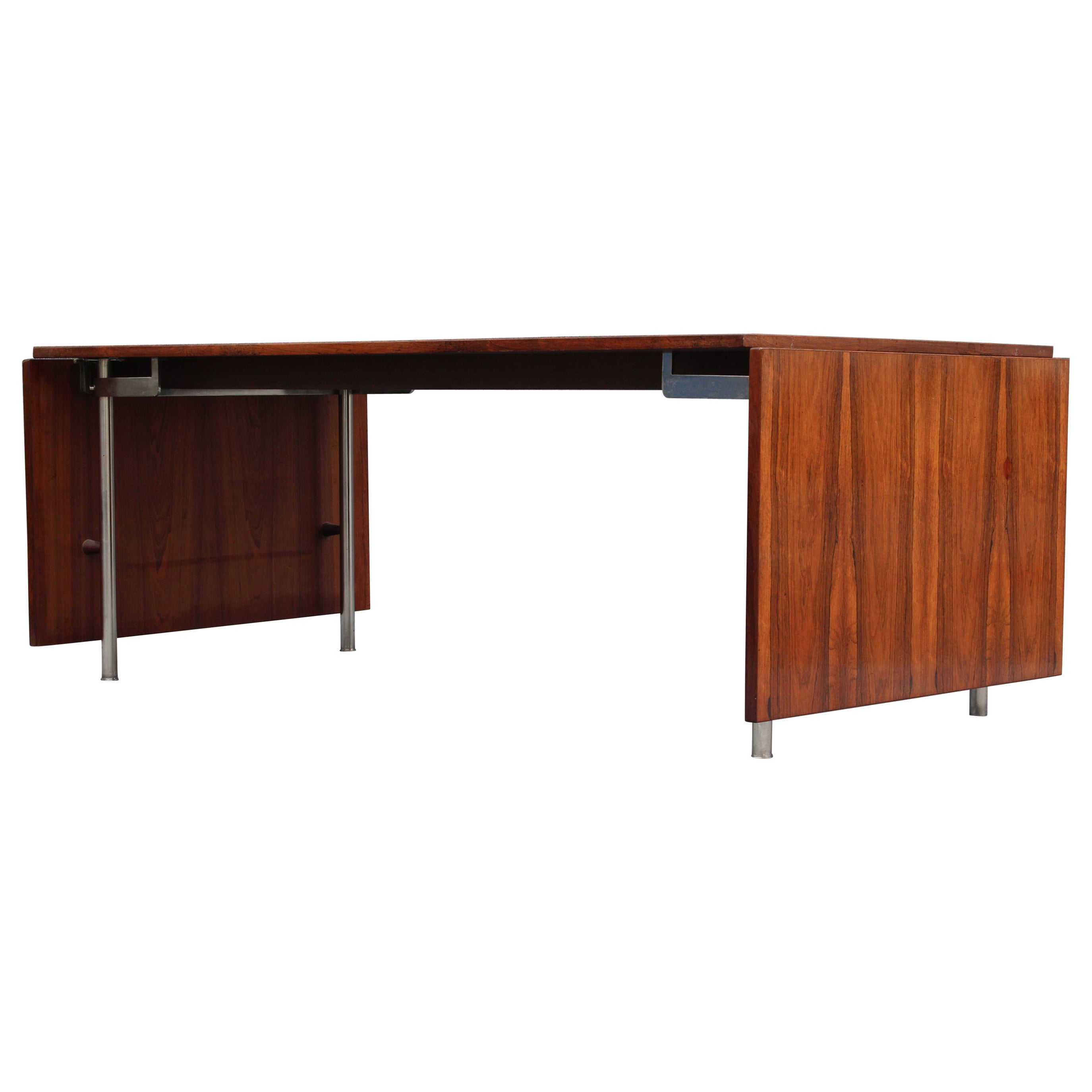 Restaurierter Hans J. Wegner für Andreas Tuck AT-319 Drop-Leaf Esstisch aus Palisanderholz