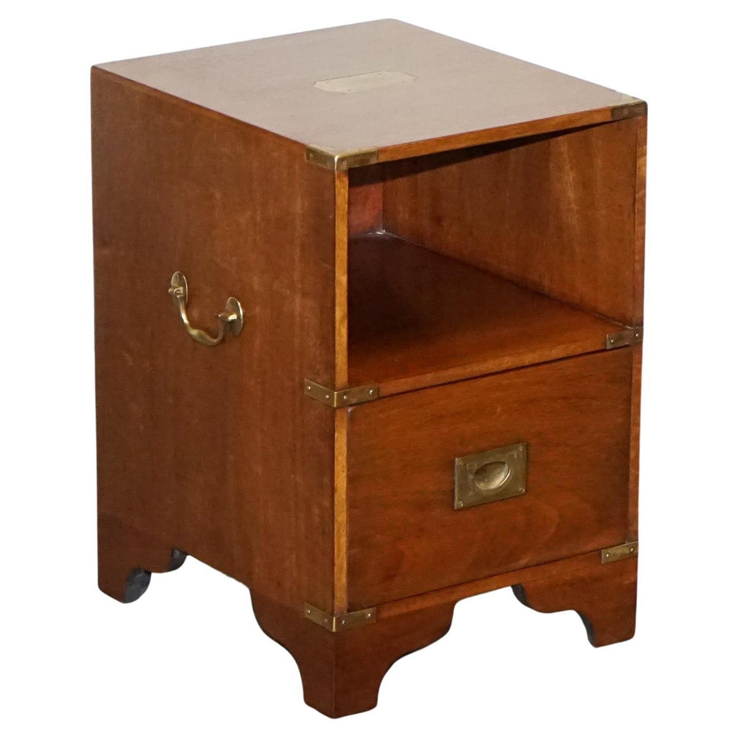 Vintage Harrods Kennedy Military Campaign Bedside Nightstand End Table For  Sale at 1stDibs