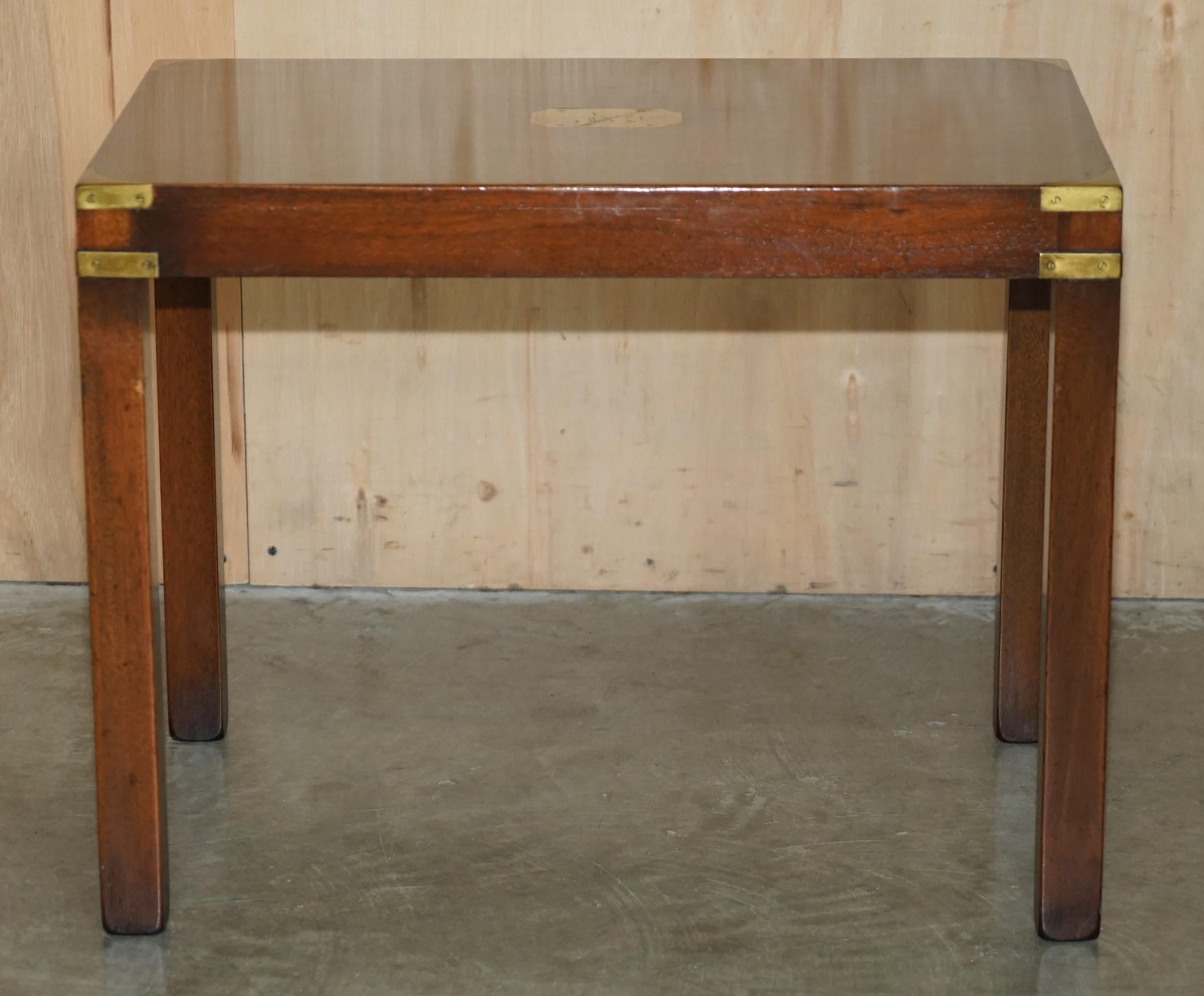 RESTORED HARRODS KENNEDY COFFEE & SiDE TABLE NEST OF TABLES MILITARY CAMPAIGN For Sale 6