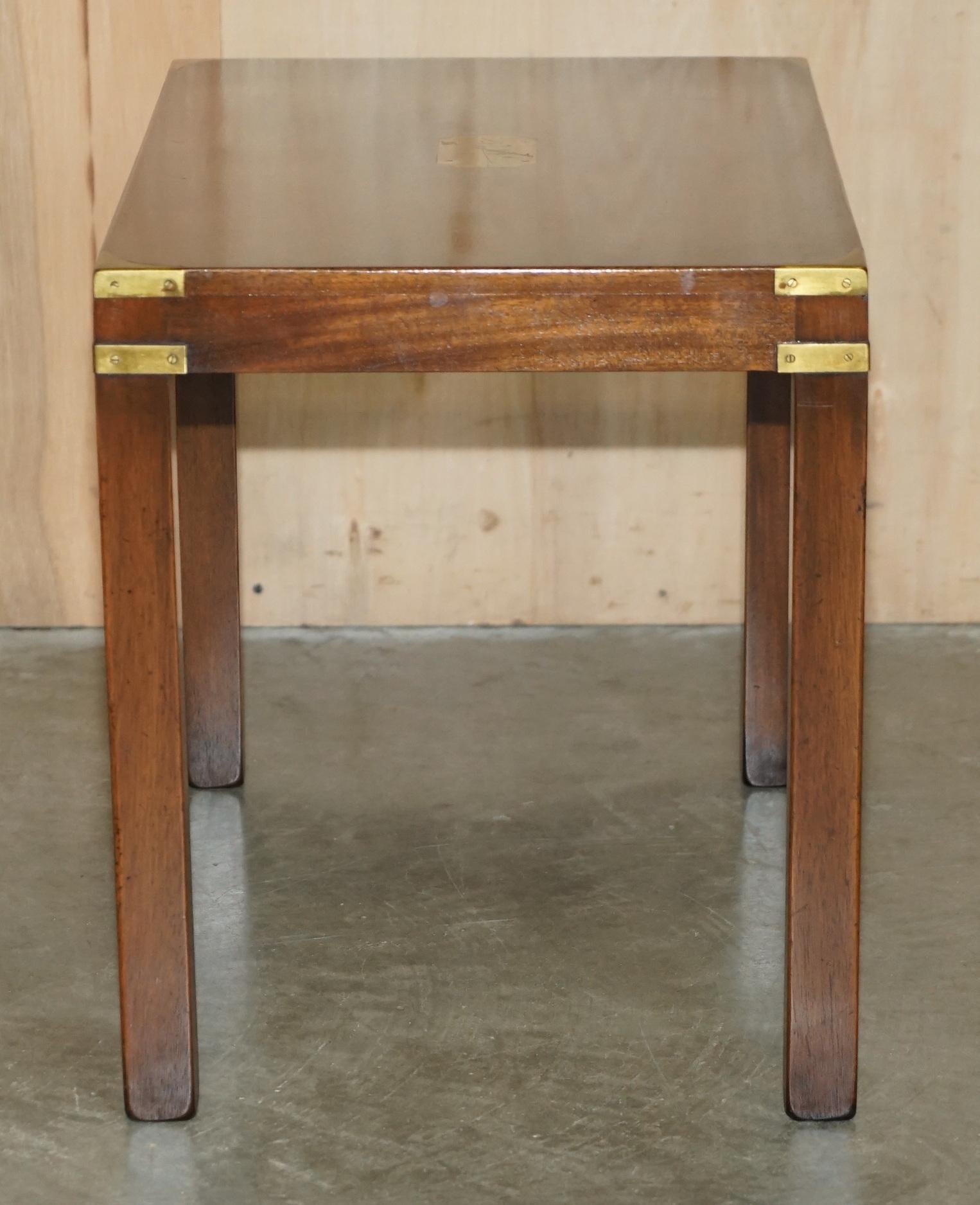 RESTORED HARRODS KENNEDY COFFEE & SiDE TABLE NEST OF TABLES MILITARY CAMPAIGN For Sale 7