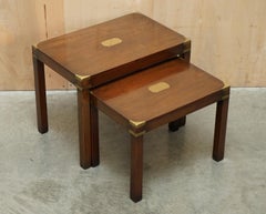 RESTORED HARRODS KENNEDY COFFEE & SiDE TABLE NEST OF TABLES MILITARY CAMPAIGN