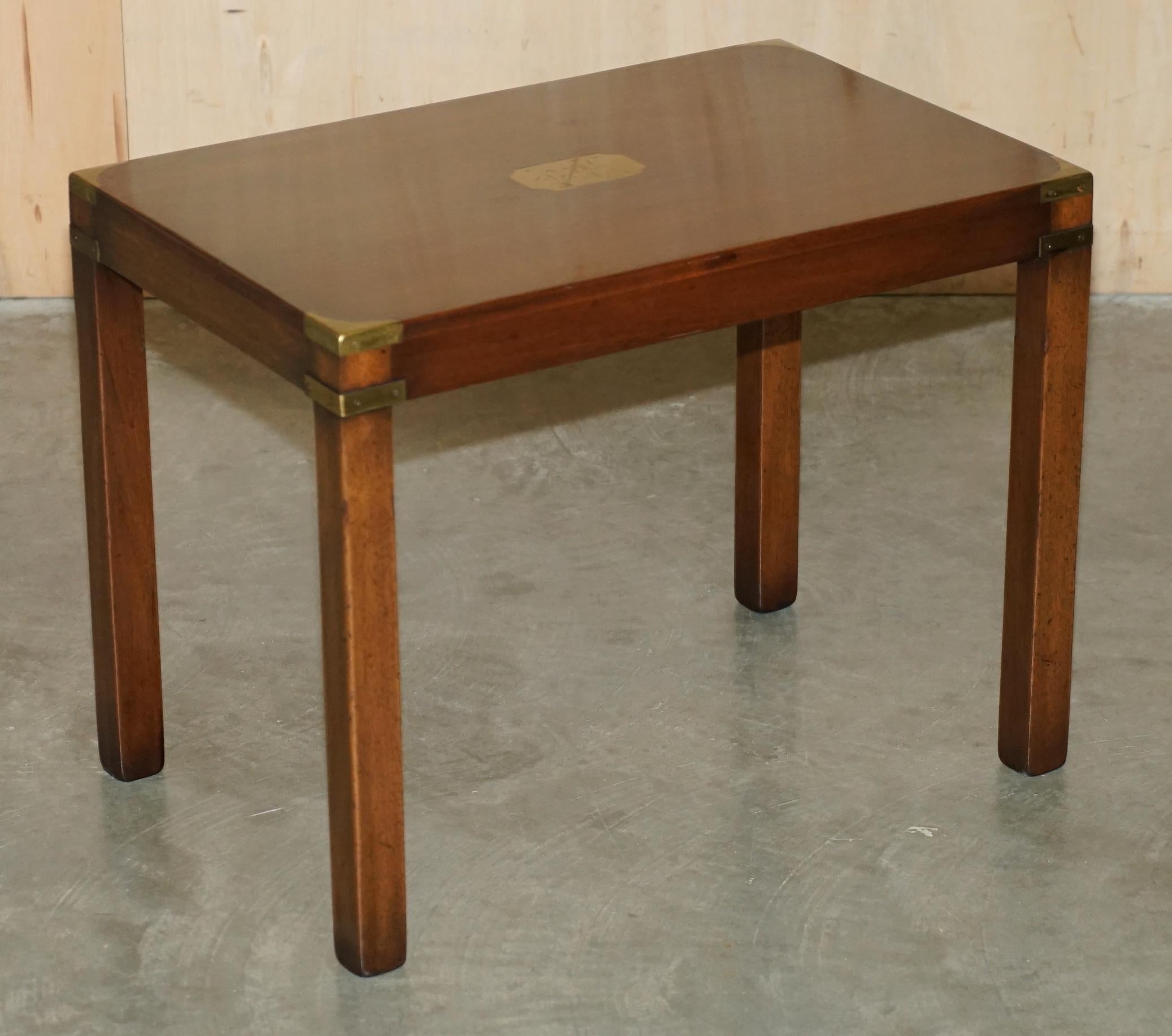 Hand-Crafted RESTORED HARRODS KENNEDY COFFEE & SiDE TABLE NEST OF TABLES MILITARY CAMPAIGN For Sale