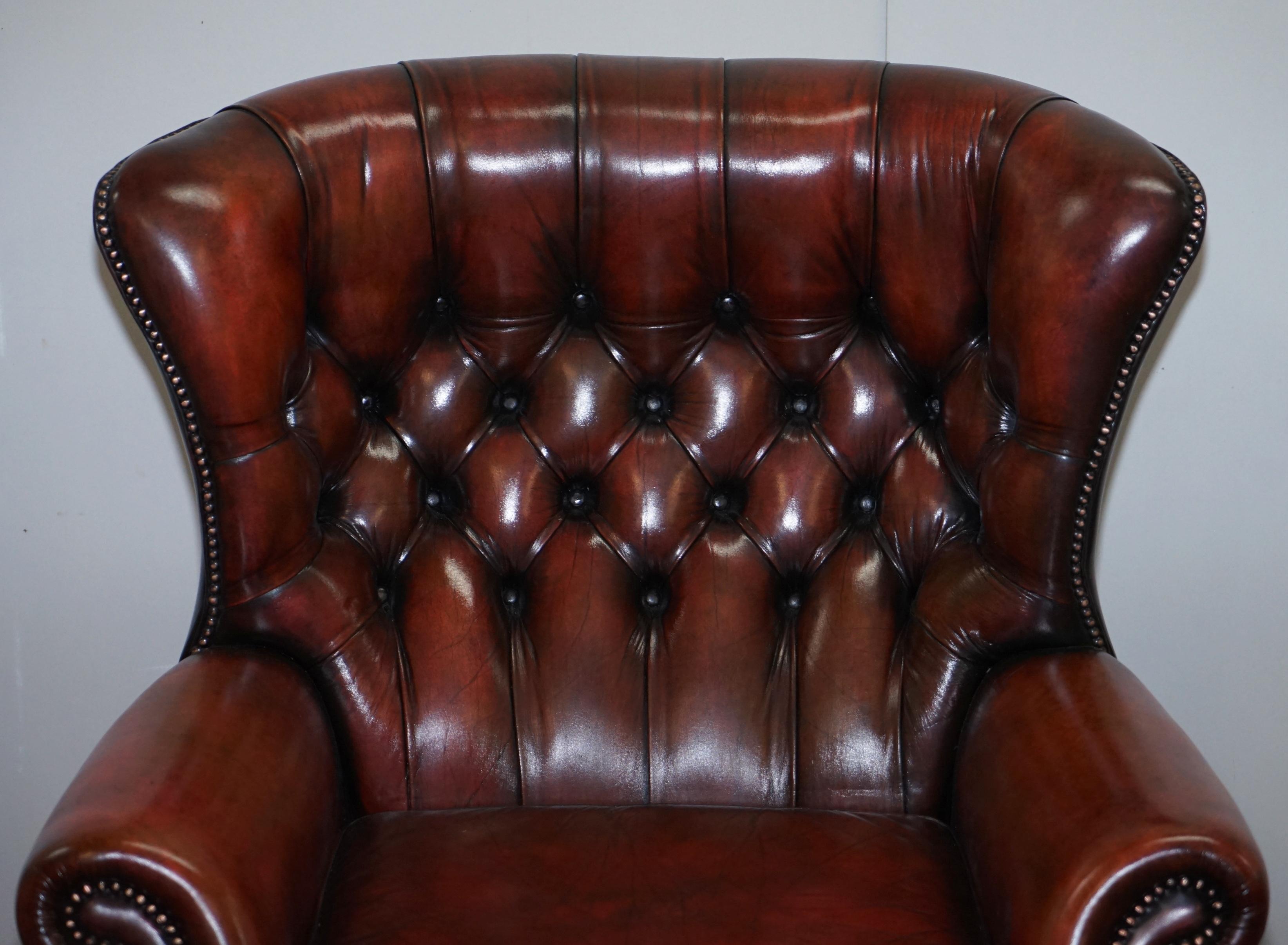 chesterfield armchair and footstool