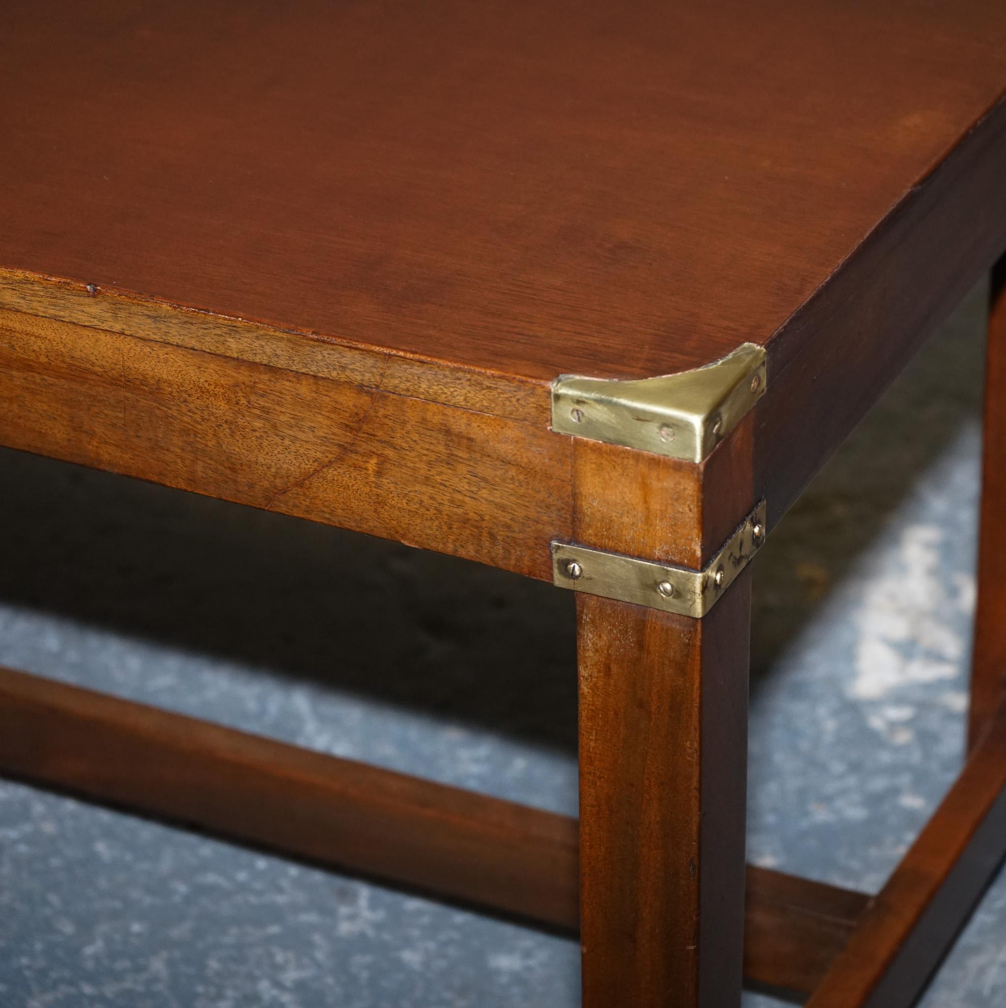 Hand-Crafted RESTORED HARRODS REH KENNEDY MILiTARY CAMPAIGN COFFEE TABLE For Sale