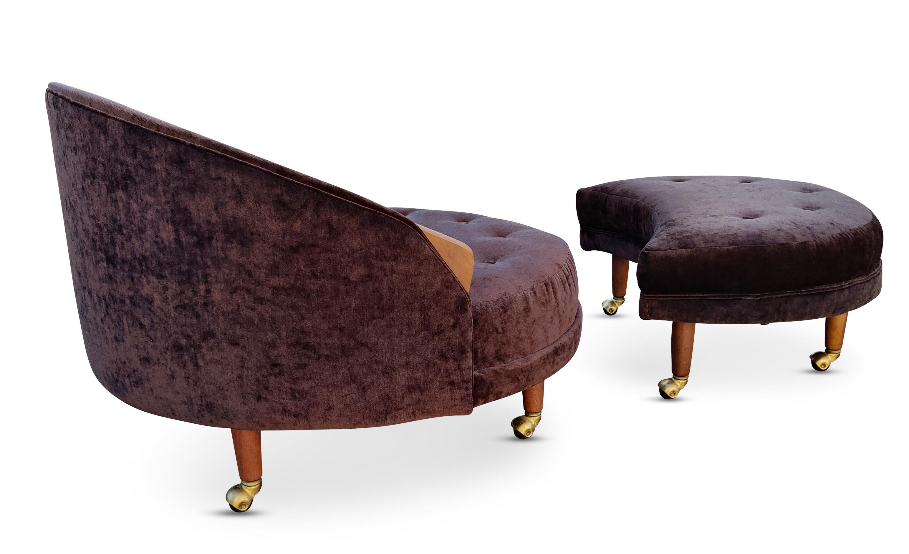 American Restored Havana Chair & Ottoman Adrian Pearsall for Craft Associates MCM Classic