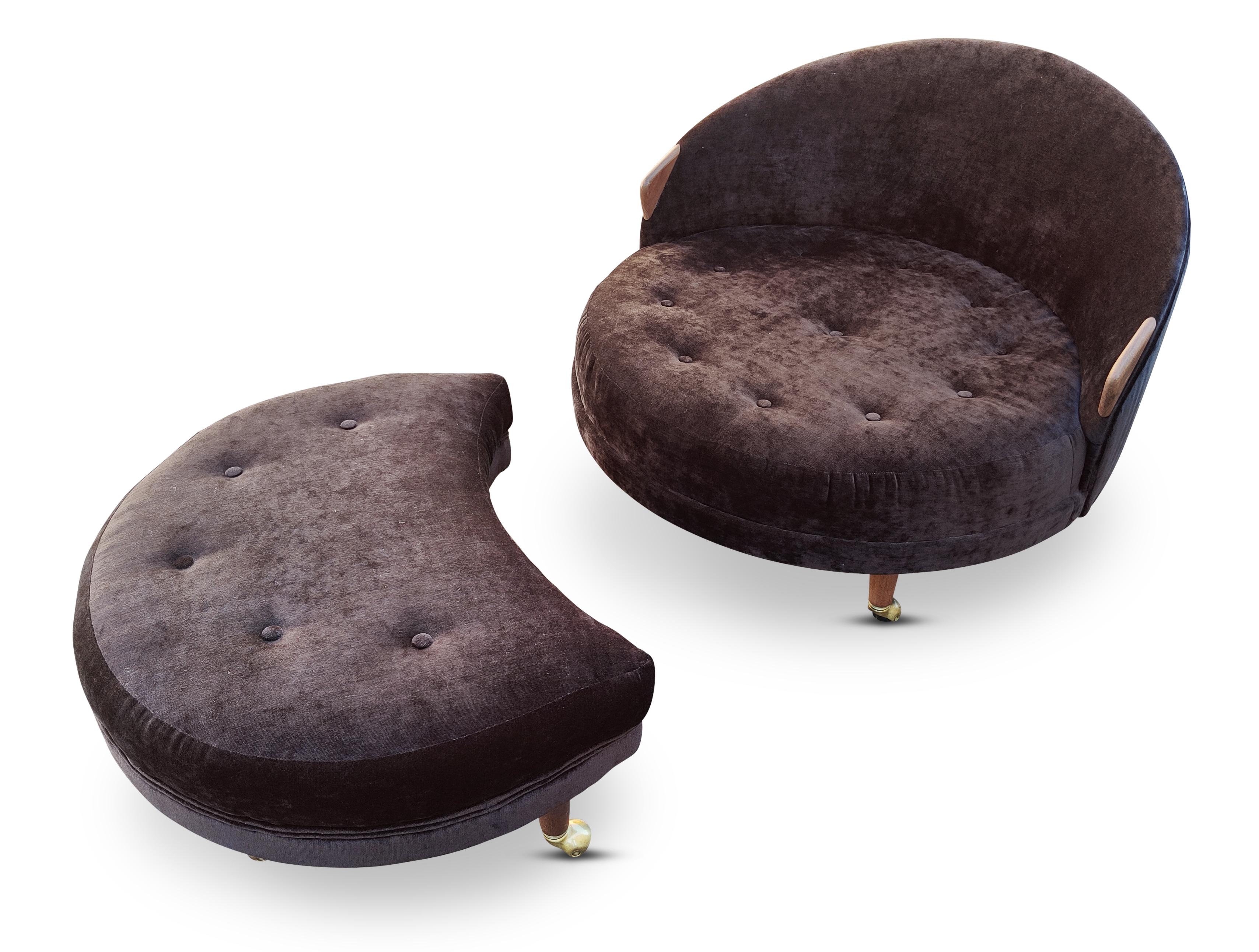 Restored Havana Chair & Ottoman Adrian Pearsall for Craft Associates MCM Classic 1