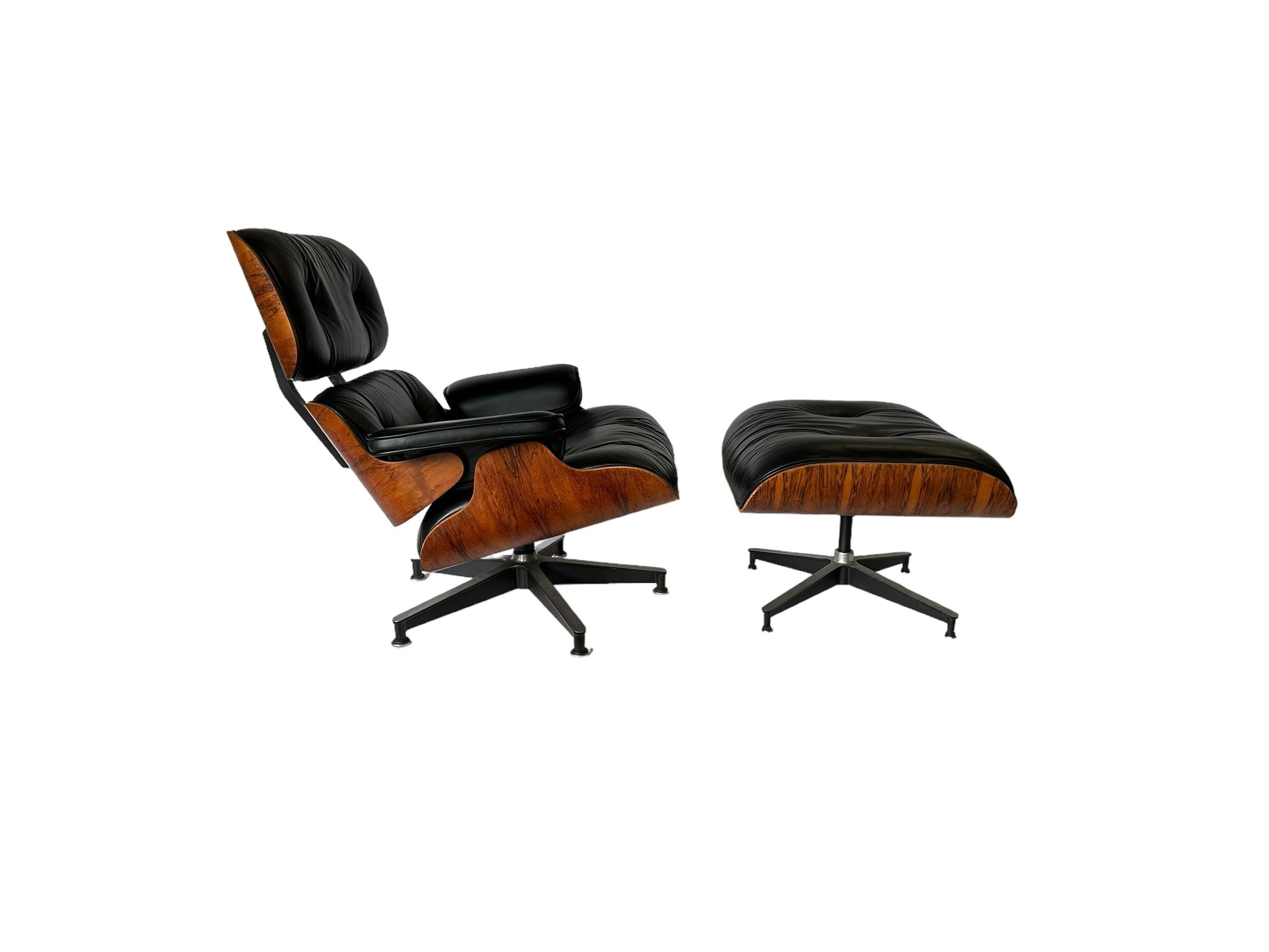 American Restored Herman Miller Eames Lounge and Ottoman