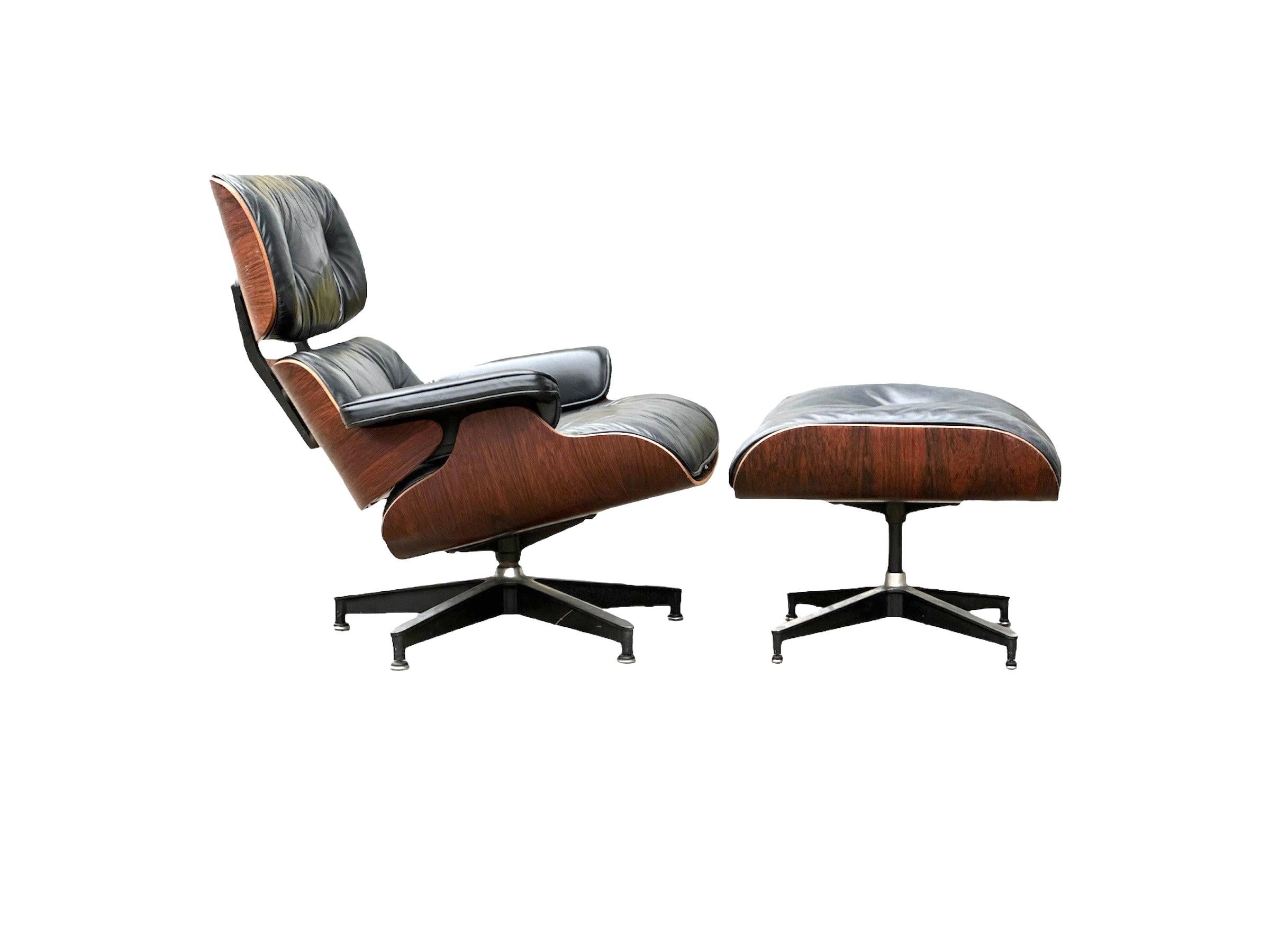 Chaise longue et ottoman Eames de Herman Miller restaurés 4