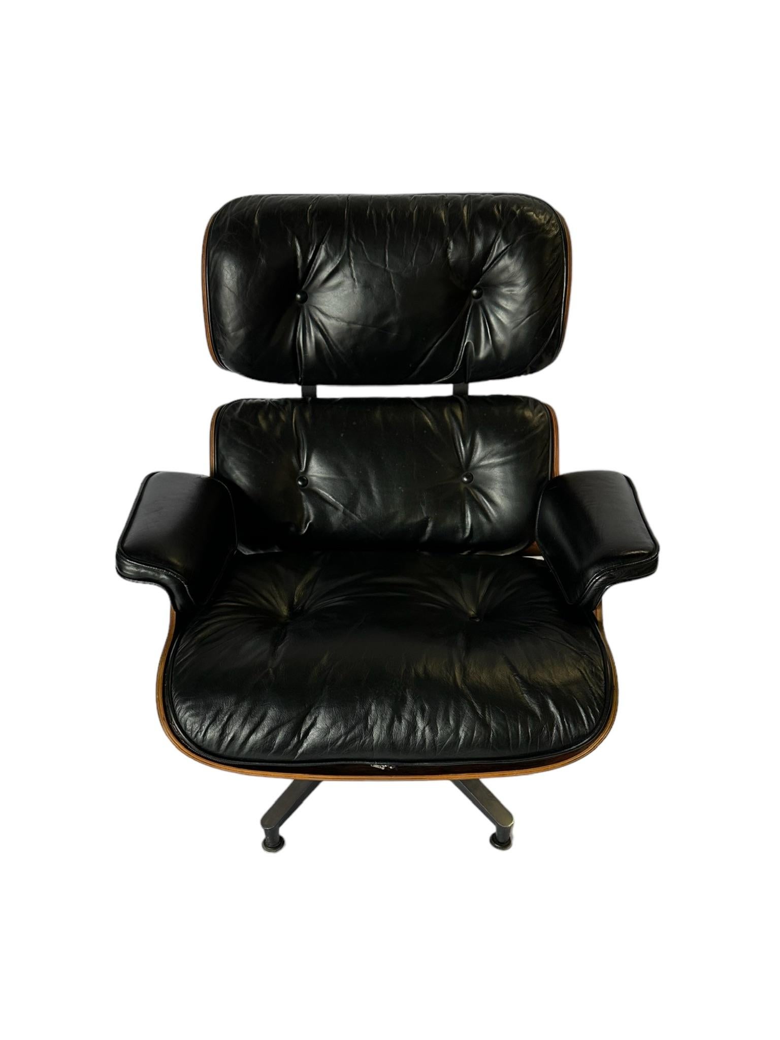 Restored Herman Miller Eames Lounge Chair and Ottoman 6