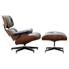 Restored Herman Miller Eames Lounge Chair and Ottoman