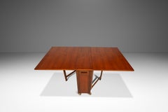 Restored Hide Away Dropleaf Table w/ 4 Hidden Folding Chairs, Romania, c. 1960's