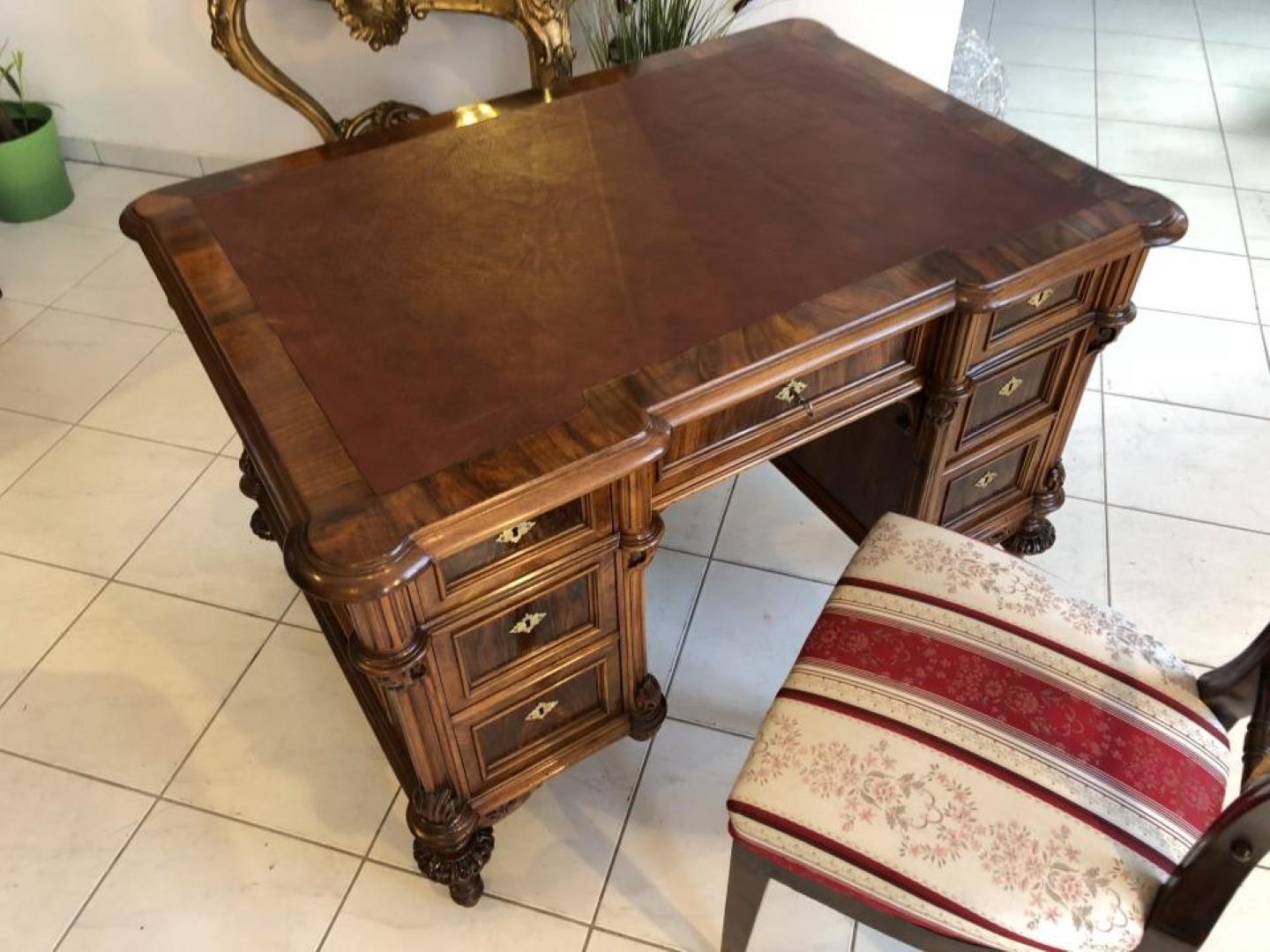 Restored Historicism Desk Secretary Gründerzeit Writing Furniture For Sale 1
