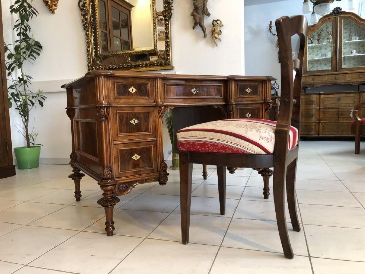 Revival Restored Historicism Desk Secretary Gründerzeit Writing Furniture For Sale