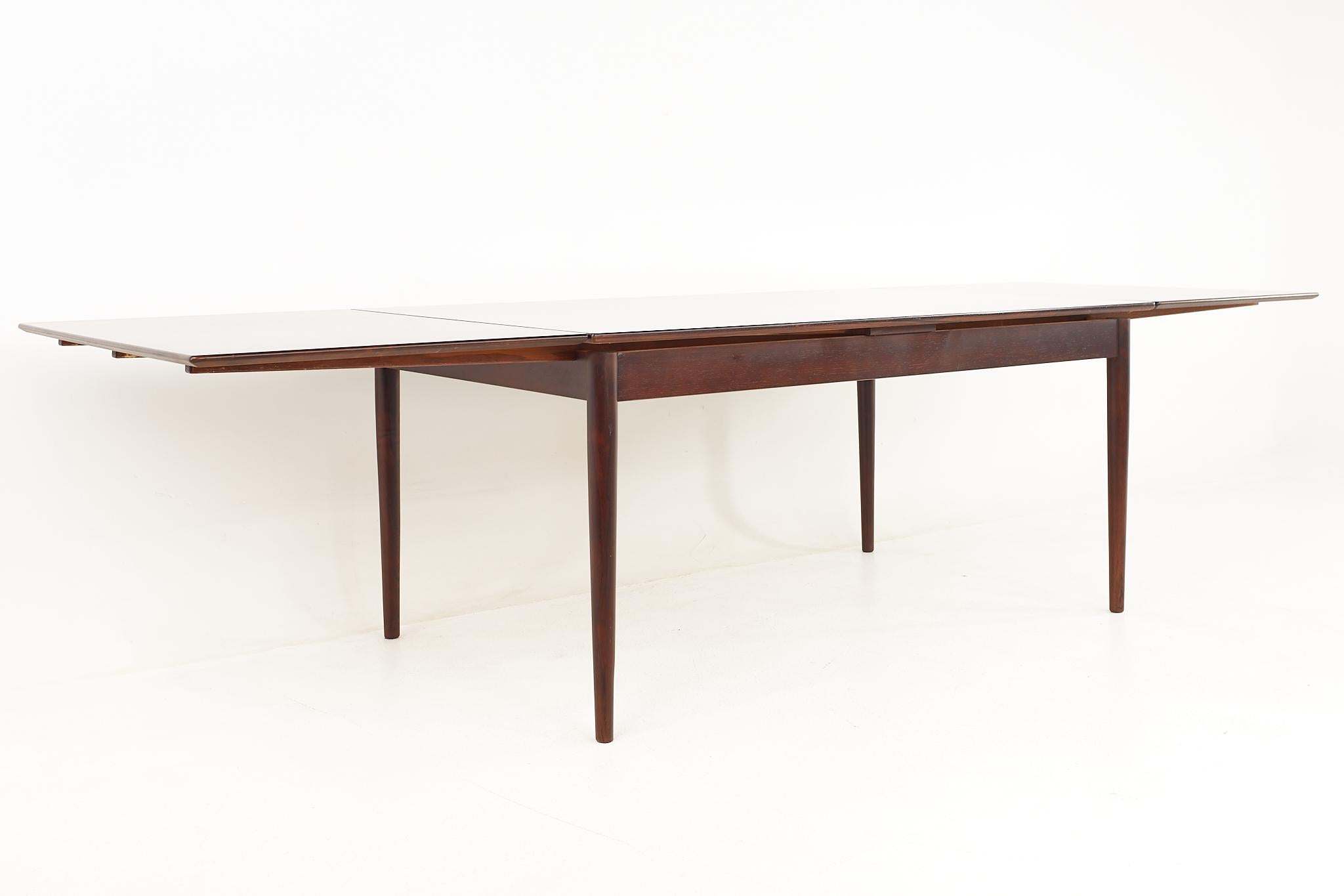 Late 20th Century Restored Hornslet Danish Mid Century Rosewood Hidden Leaf Dining Table