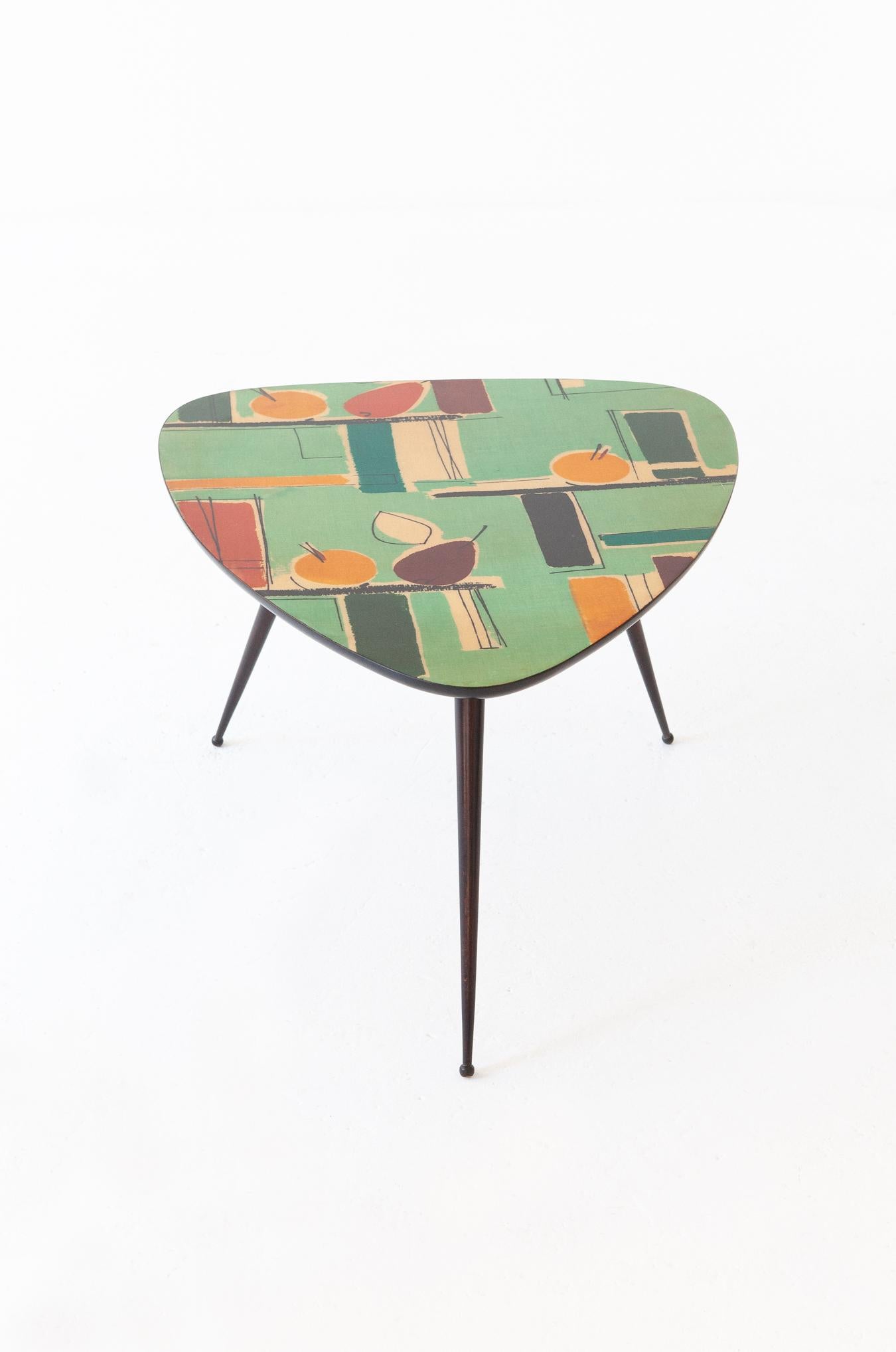 Wood Restored Italian Mid-Century Modern Triangular Coffee Table, 1950s