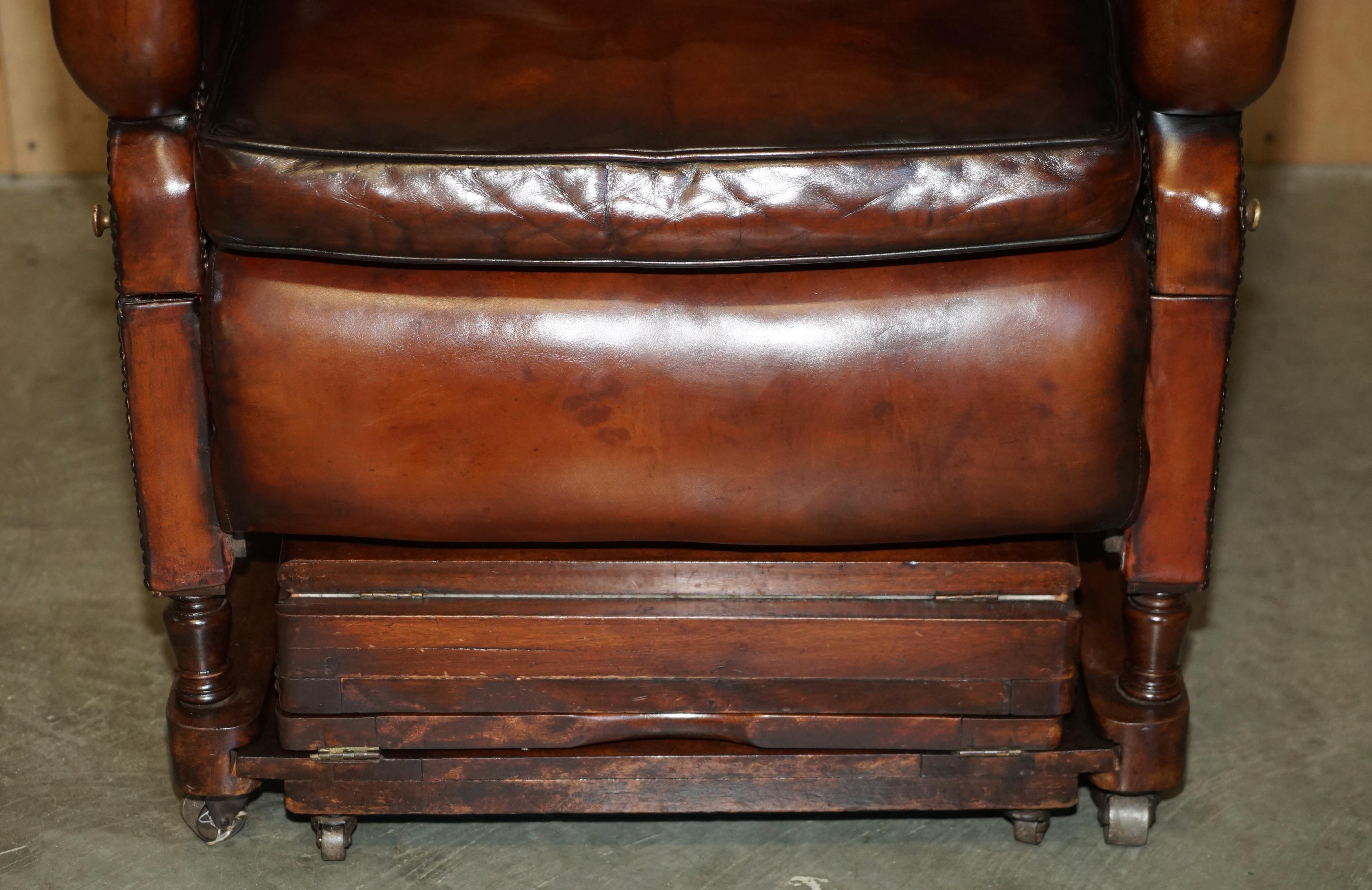 Cuir Restauré J Foot & Son Fauteuil relax réglable en cuir Brown teinté à la main en vente