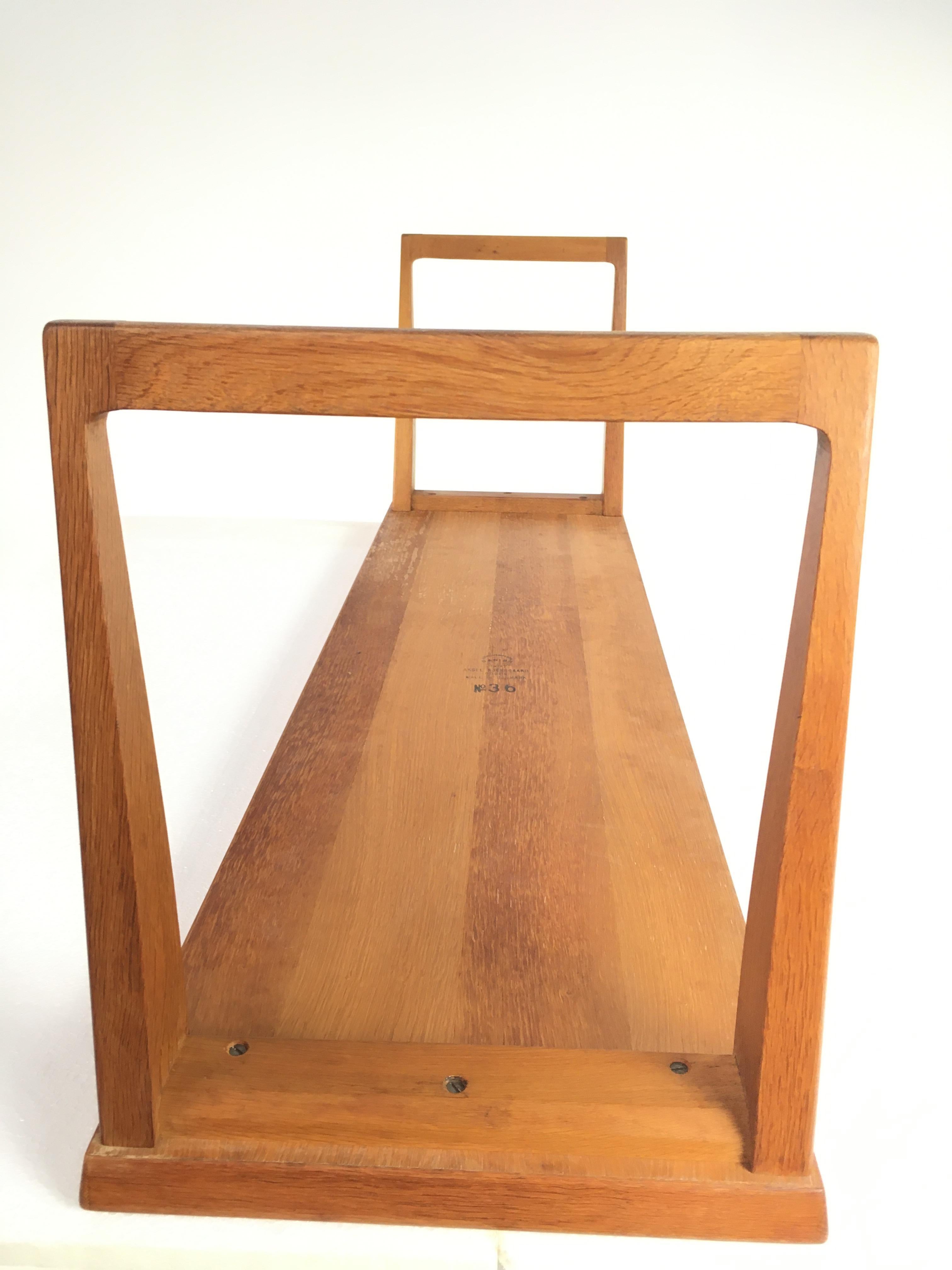 Restored and Refinished Kai Kristiansen Oak Side Table with Chest of Drawers For Sale 5