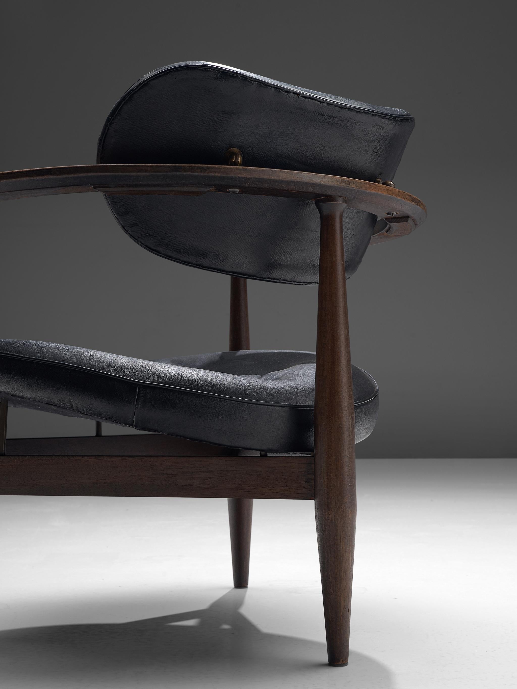 Restored Kor Aldershof Lounge Chair in Black Leather 2