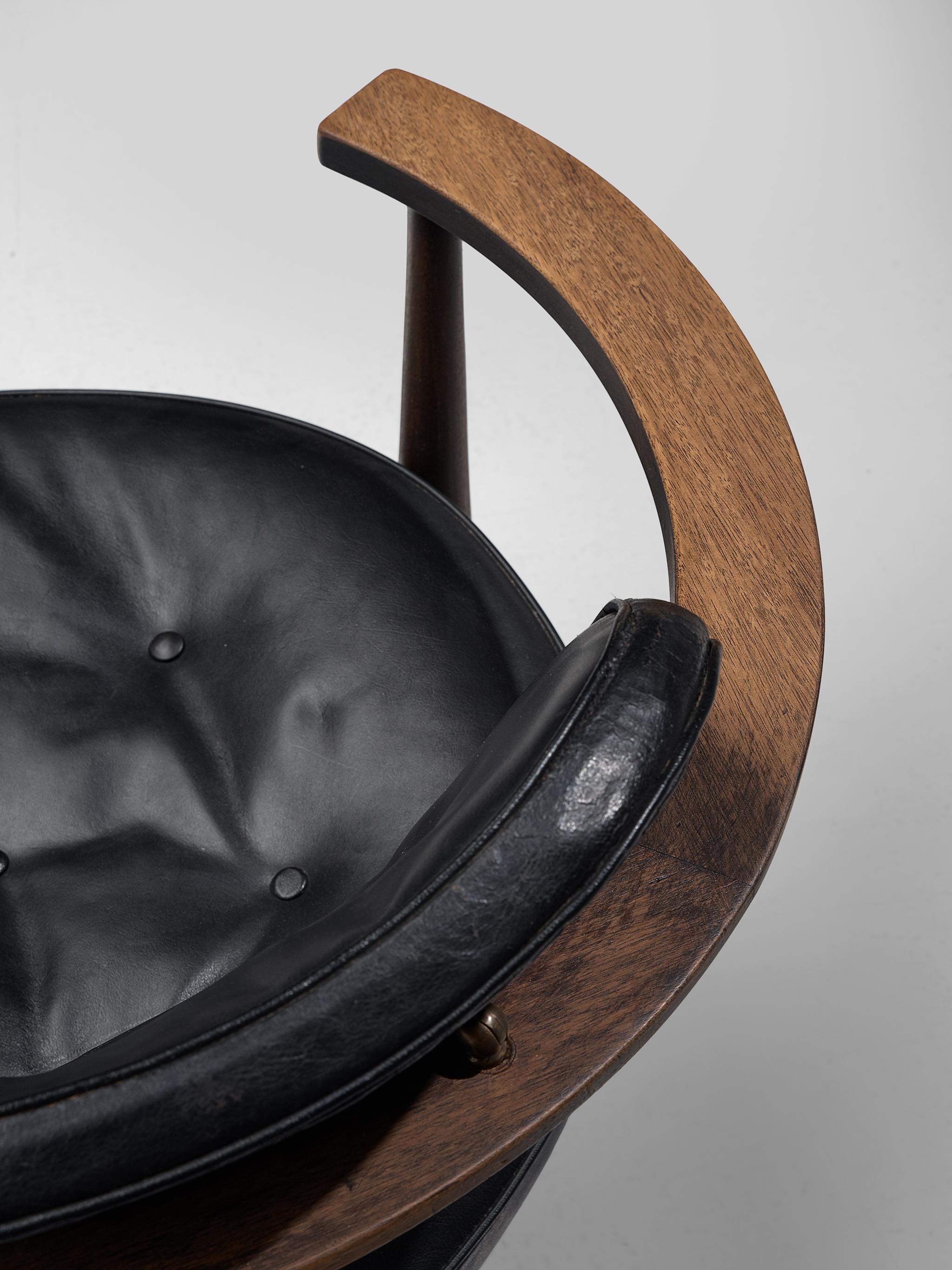 Restored Kor Aldershof Lounge Chair in Black Leather 3
