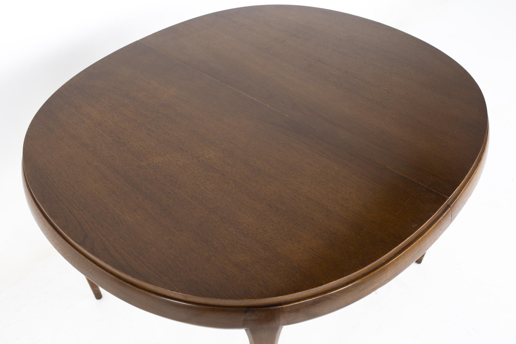 American SOLD 07/05/23 Restored Lane Rhythm Style MCM Walnut Oval Expanding Dining Table
