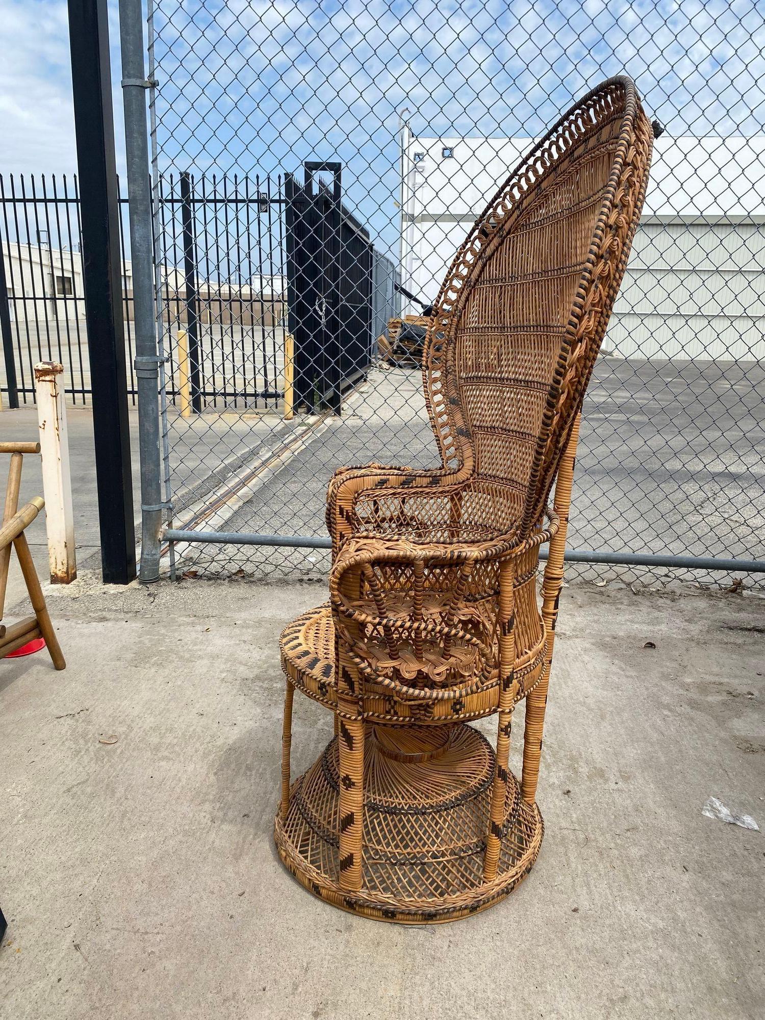 Restored Large Nude Natural Woven Wicker 