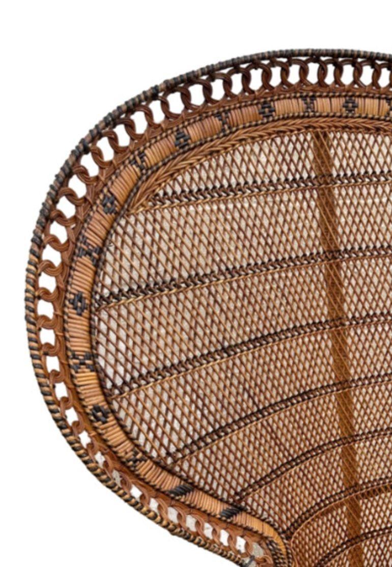 Restored Large Nude Natural Woven Wicker 