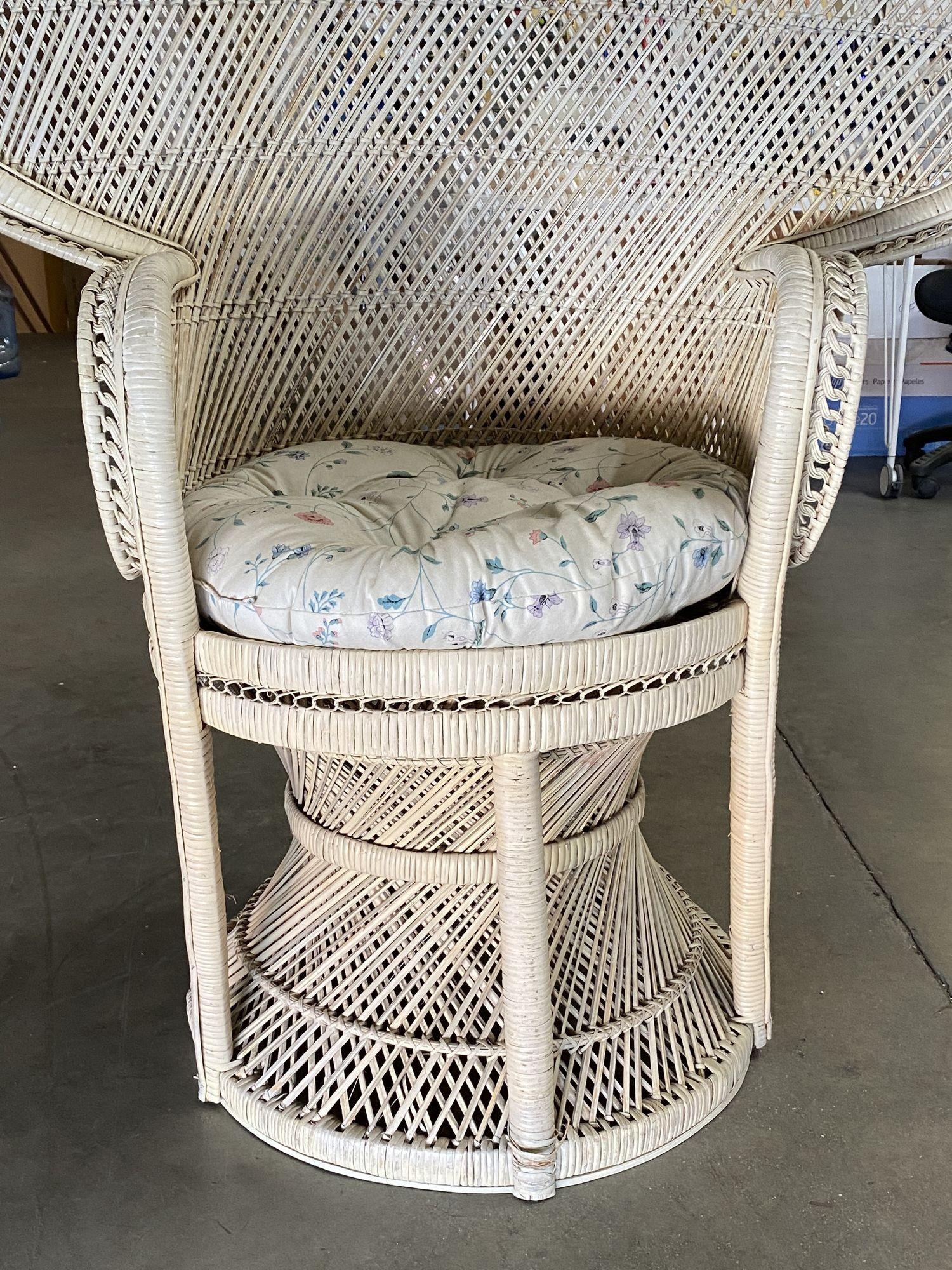 Mid-20th Century Restored Large Pale Woven Wicker 