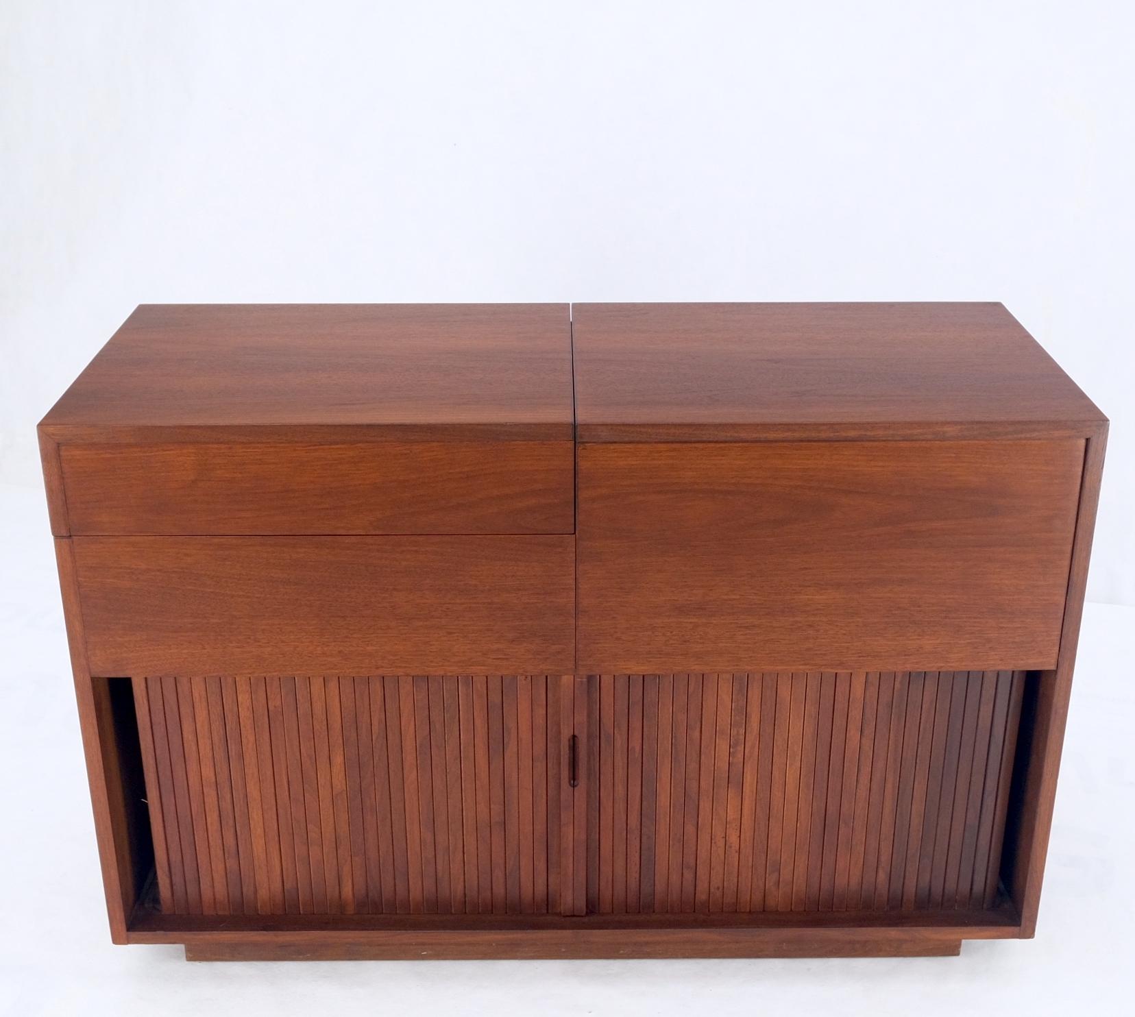 Restored Lift Top Turn Table Record Cabinet Credenza Tambour Door Compartment 5