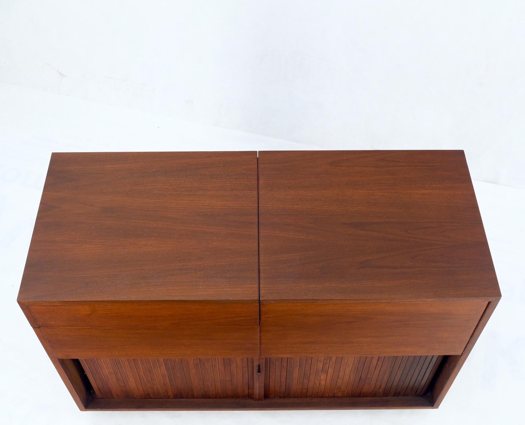 Restored Lift Top Turn Table Record Cabinet Credenza Tambour Door Compartment 6