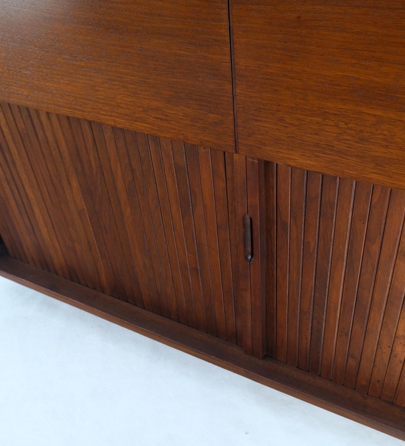 Mid-Century Modern Restored Lift Top Turn Table Record Cabinet Credenza Tambour Door Compartment
