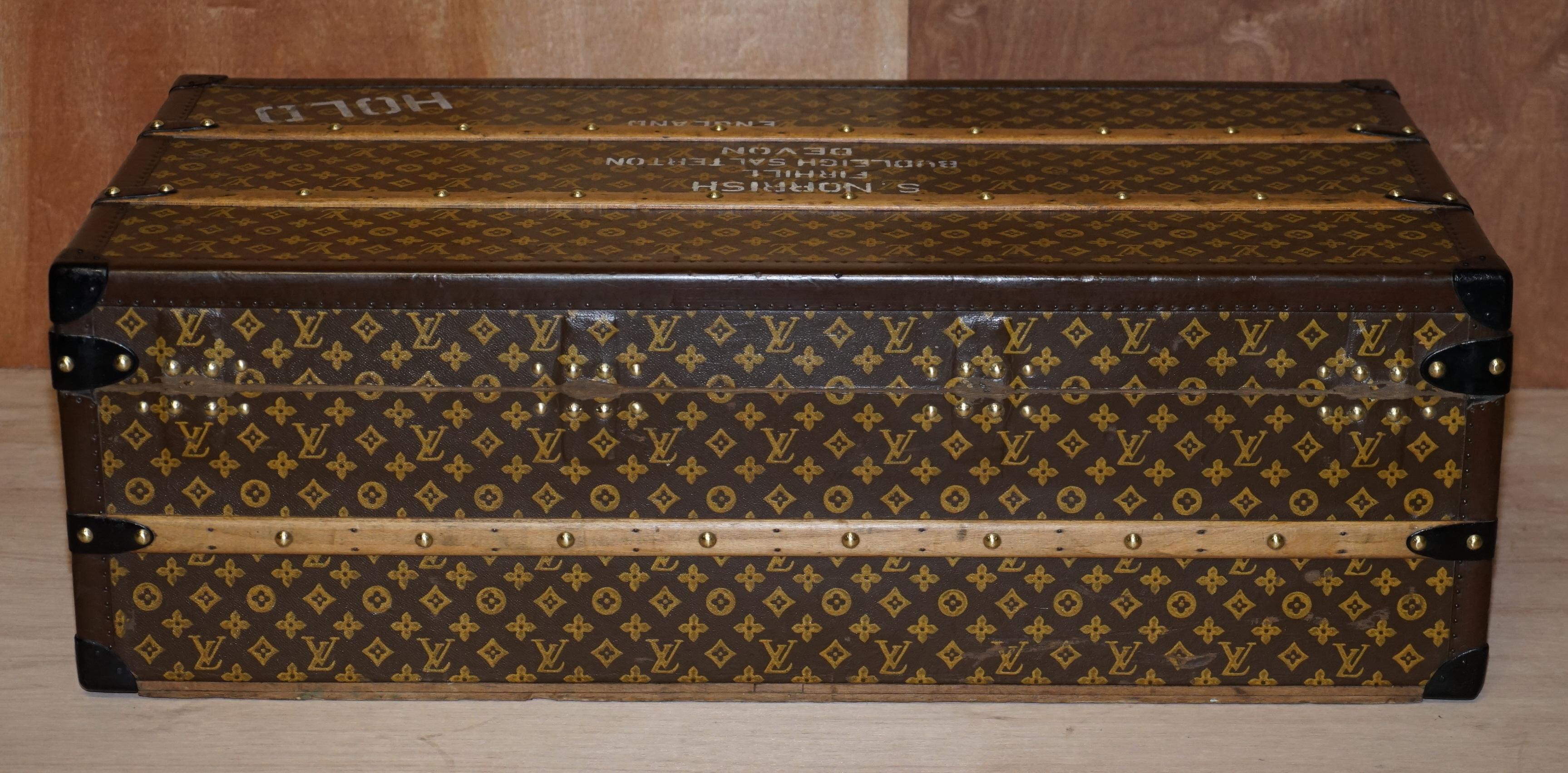 Restored Louis Vuitton 1920 Col Victor Jones 14th King Hussars Steamer Trunk 4