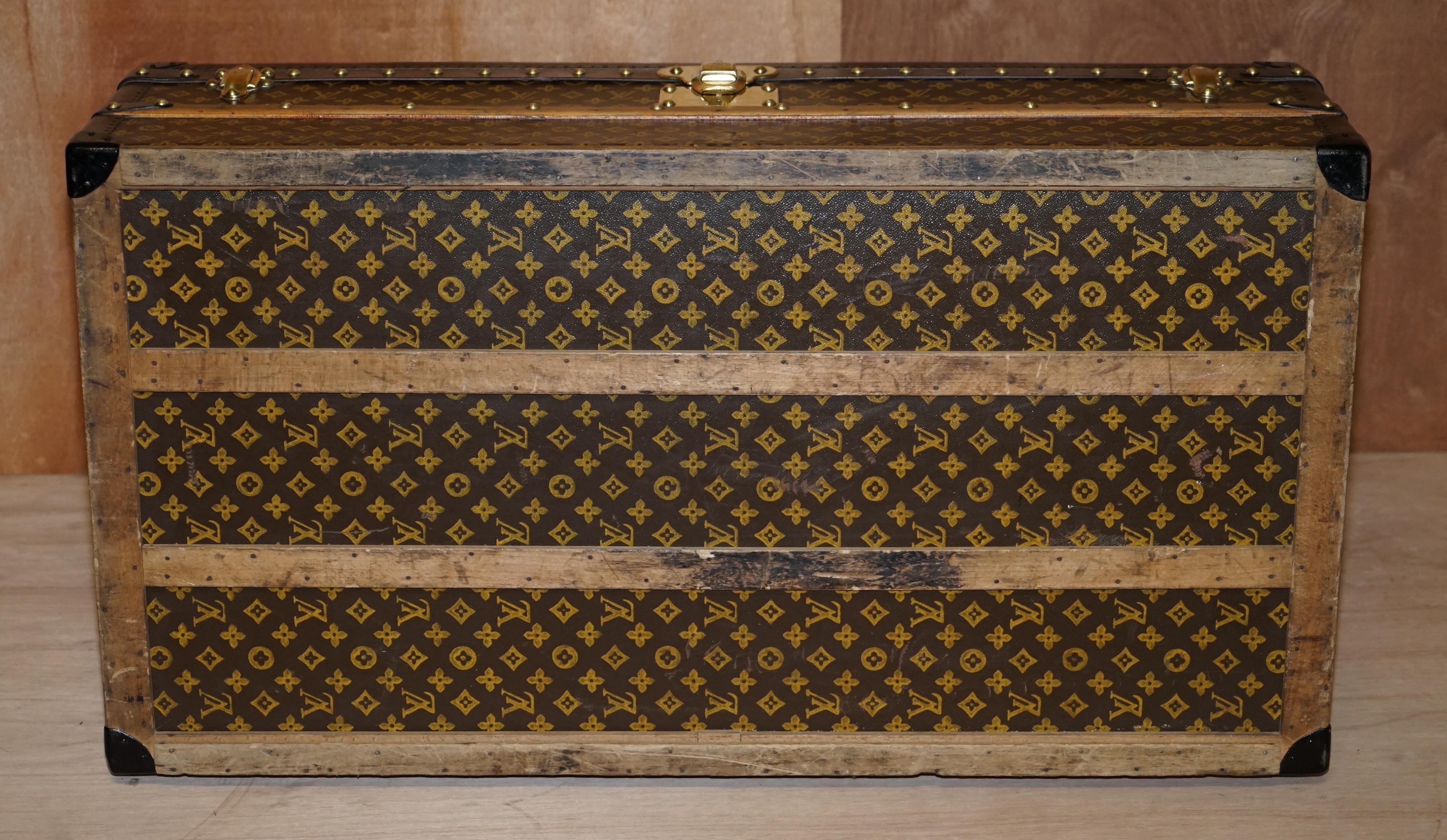 Restored Louis Vuitton 1920 Col Victor Jones 14th King Hussars Steamer Trunk 5