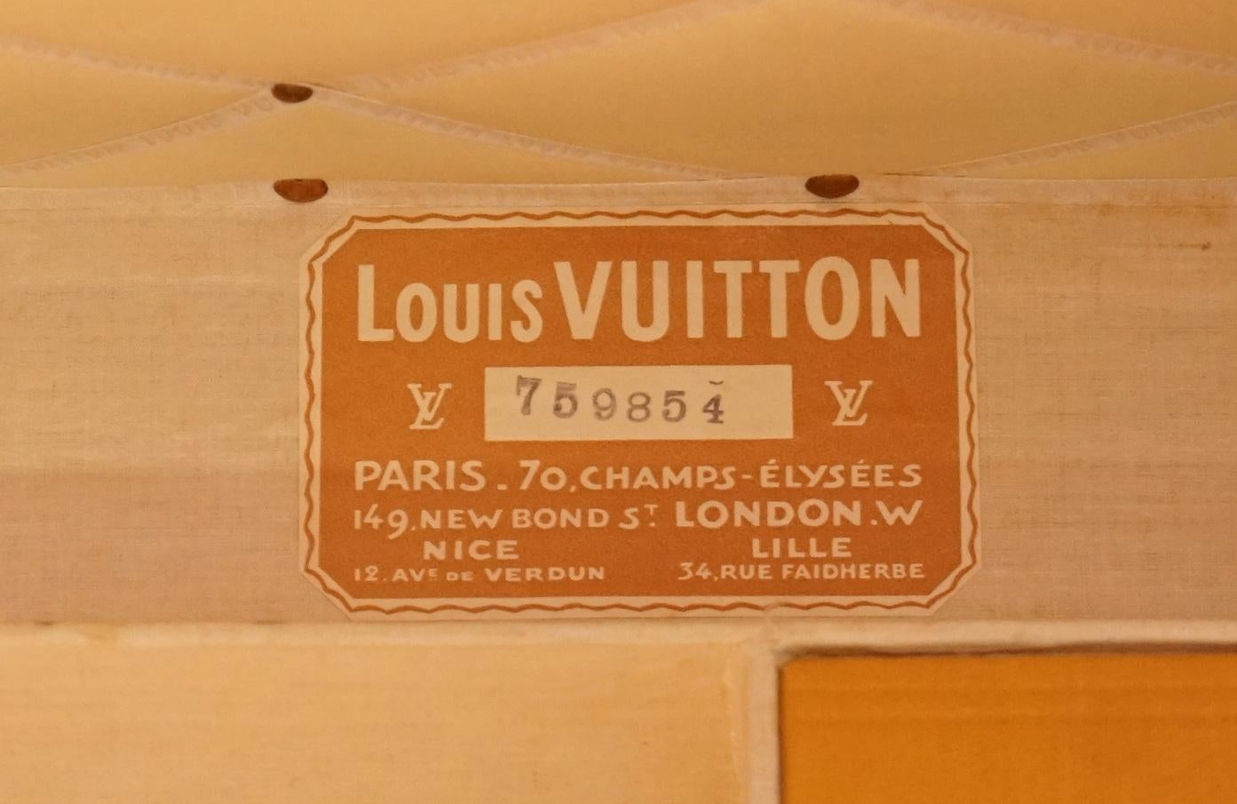 Restored Louis Vuitton 1920 Col Victor Jones 14th King Hussars Steamer Trunk 8