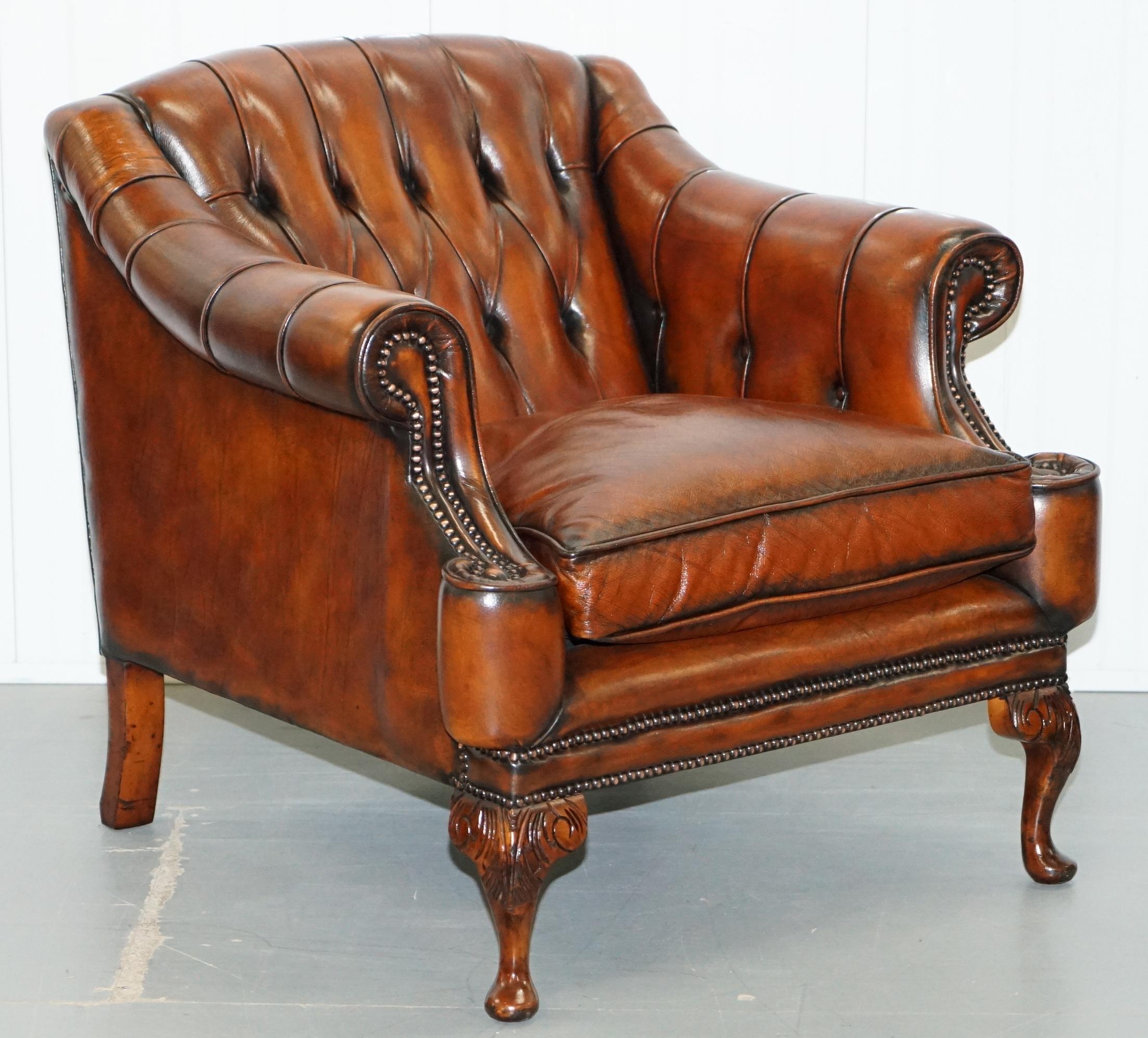 We are is delighted to offer for sale this very rare Lutyen’s Viceroy style Chesterfield fully restored hand dyed Whiskey brown leather three piece suite 

Please note the delivery fee listed is just a guide, it covers within the M25 only

This