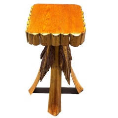 Restored MCM Hawaiian Split Bamboo Side Drinks Table w/ Koa Wood Top