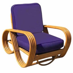 Restored MCM Rattan 4-Strand Reverse Pretzel Sofa & Lounge Chair Livingroom Set