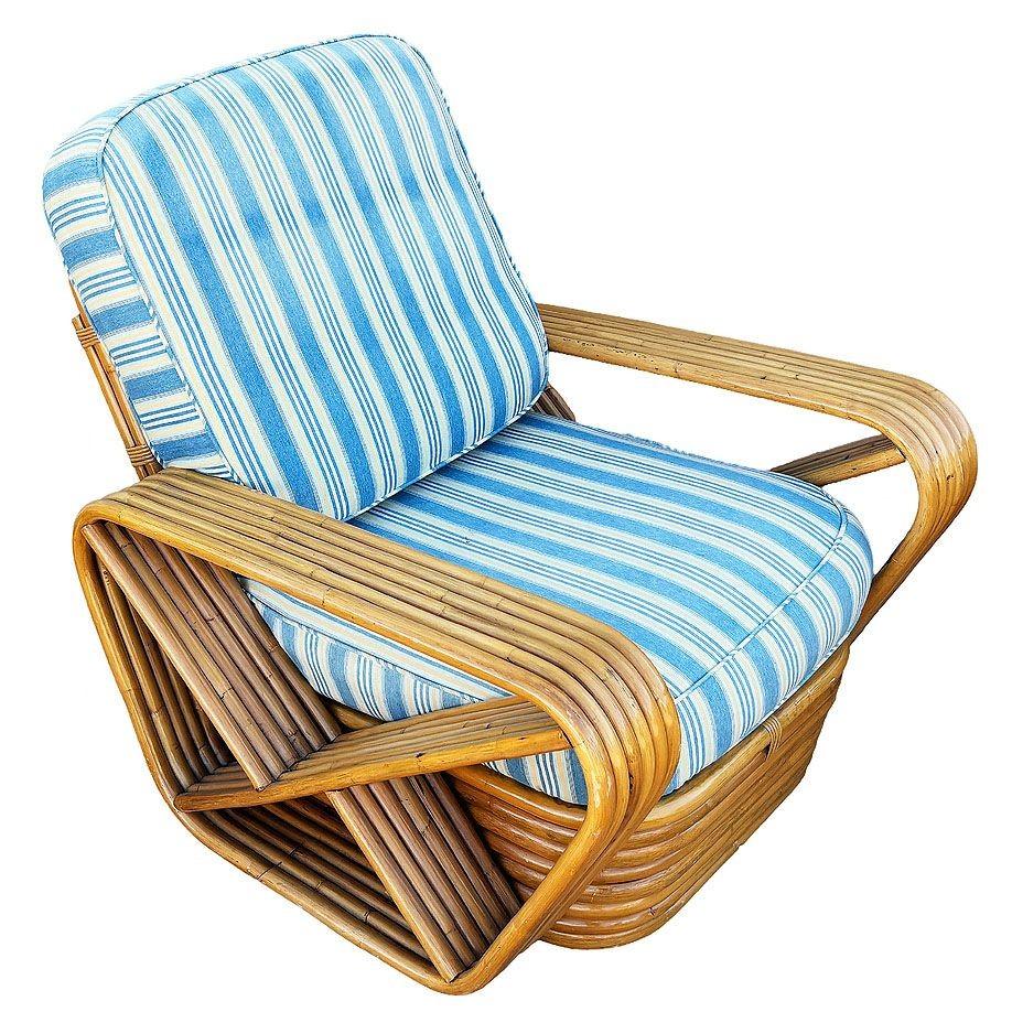 Tissu Ensemble de salon MCM restauré avec table Pretzel carrée à six brins et sièges en vente