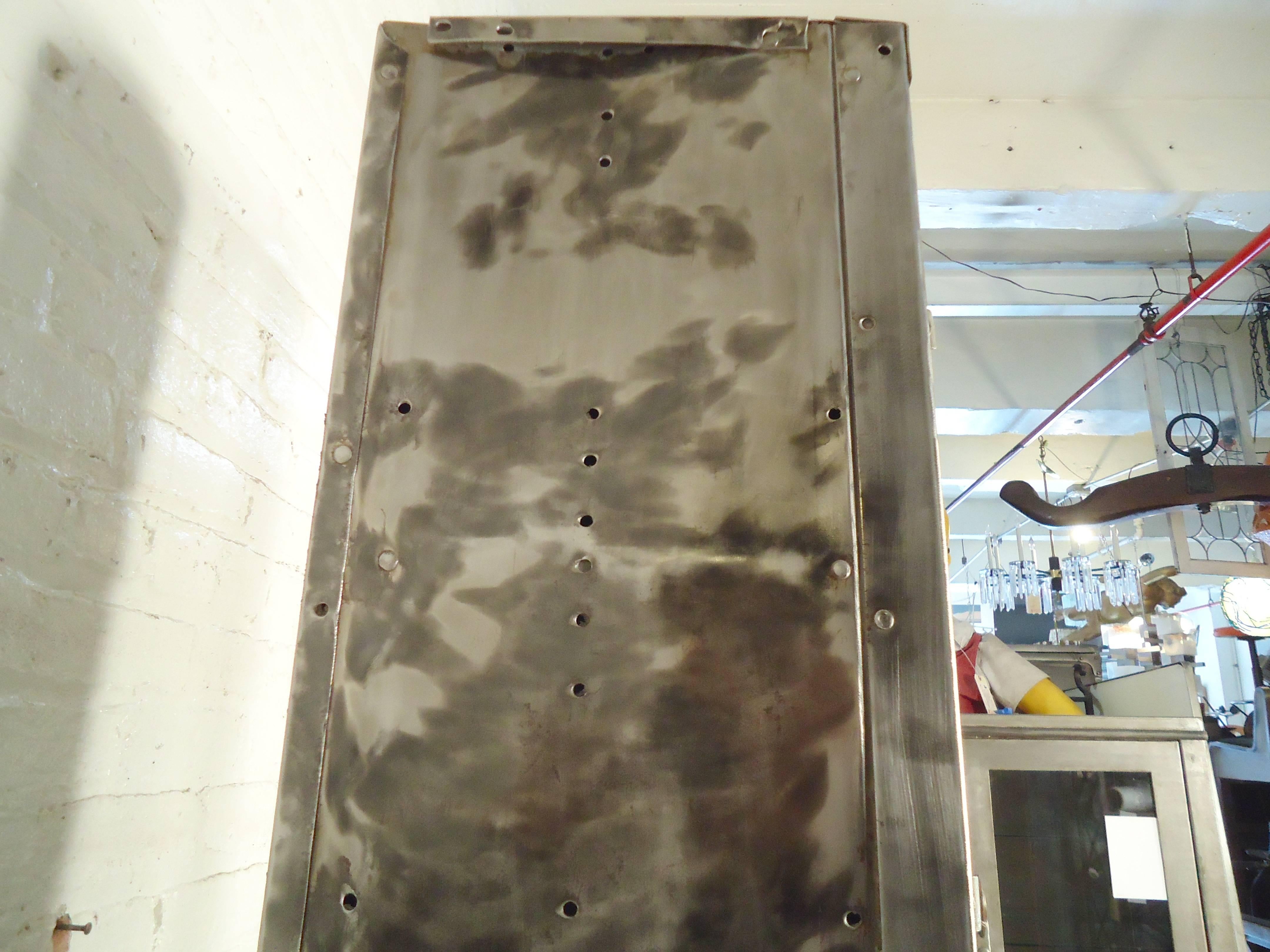 Restored Metal Locker Unit In Distressed Condition In Brooklyn, NY