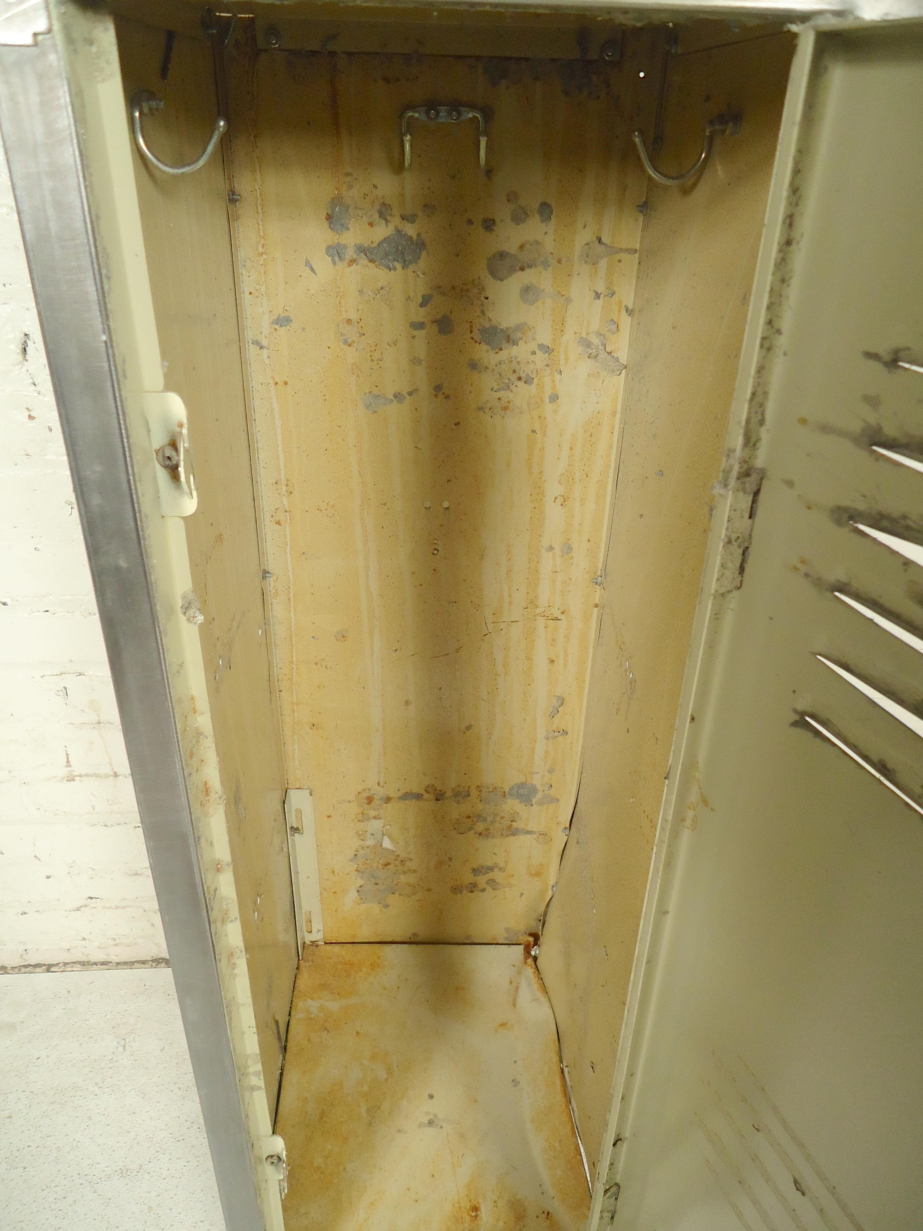 Restored Metal Locker Unit In Distressed Condition In Brooklyn, NY