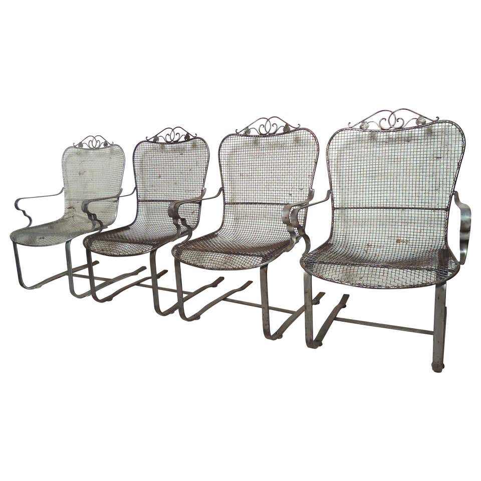 Spring Base Chair Restored Metal Spring Chairs For Sale at 1stDibs
