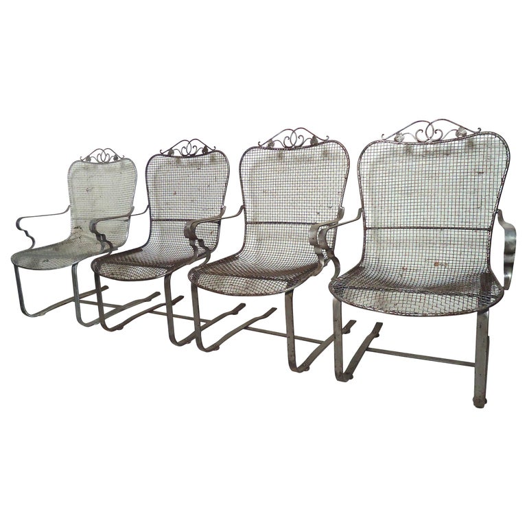 Restored Metal Spring Chairs For Sale at 1stDibs