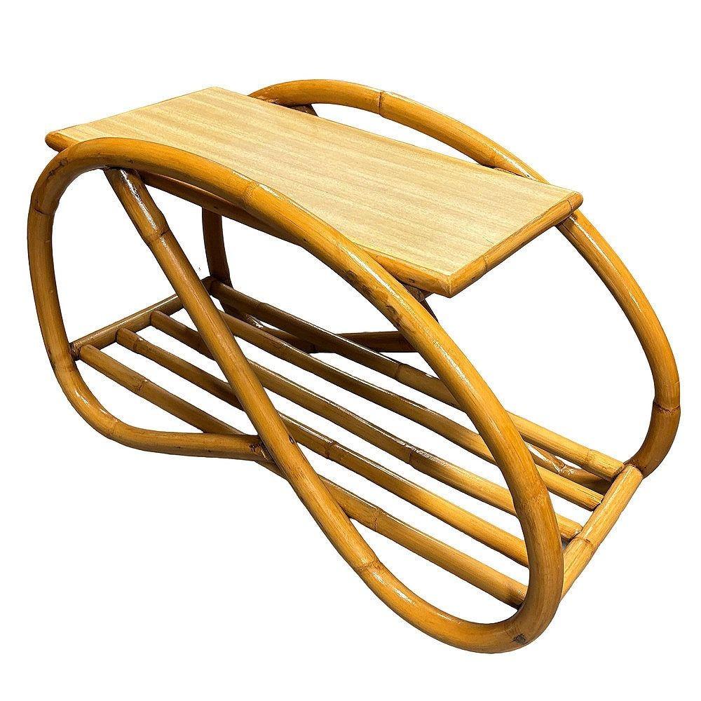 Mid-Century Modern Restored Mid-century 3/4 Pretzel Rattan & Formica 