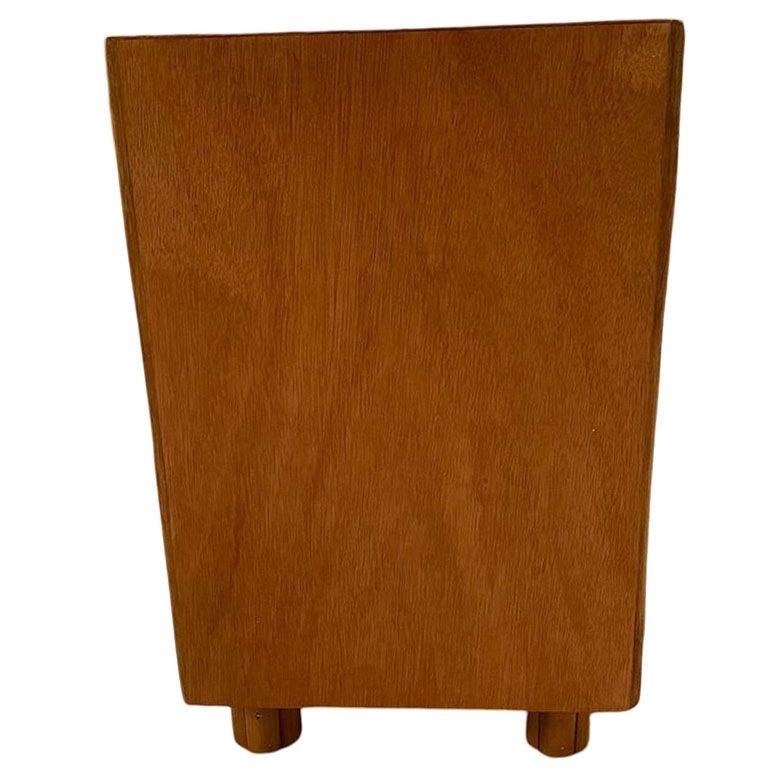 Mid-20th Century Restored Mid-century 3-Tier Rattan & Mahgony Side Lamp Table For Sale
