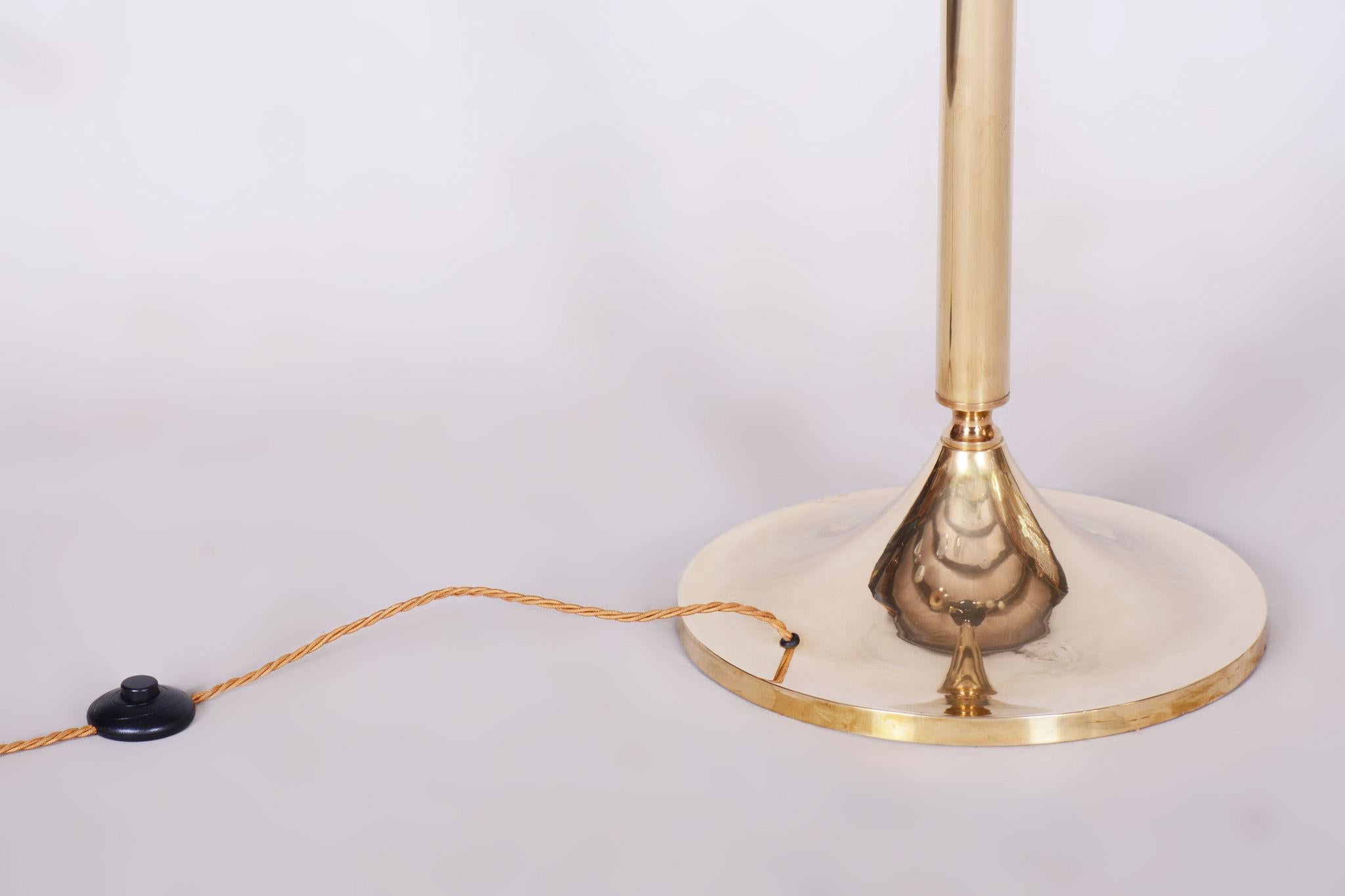 Mid-Century Modern Restored Mid-Century Brass Floor Lamp, By Kamenický Šenov, Czech, 1960s For Sale