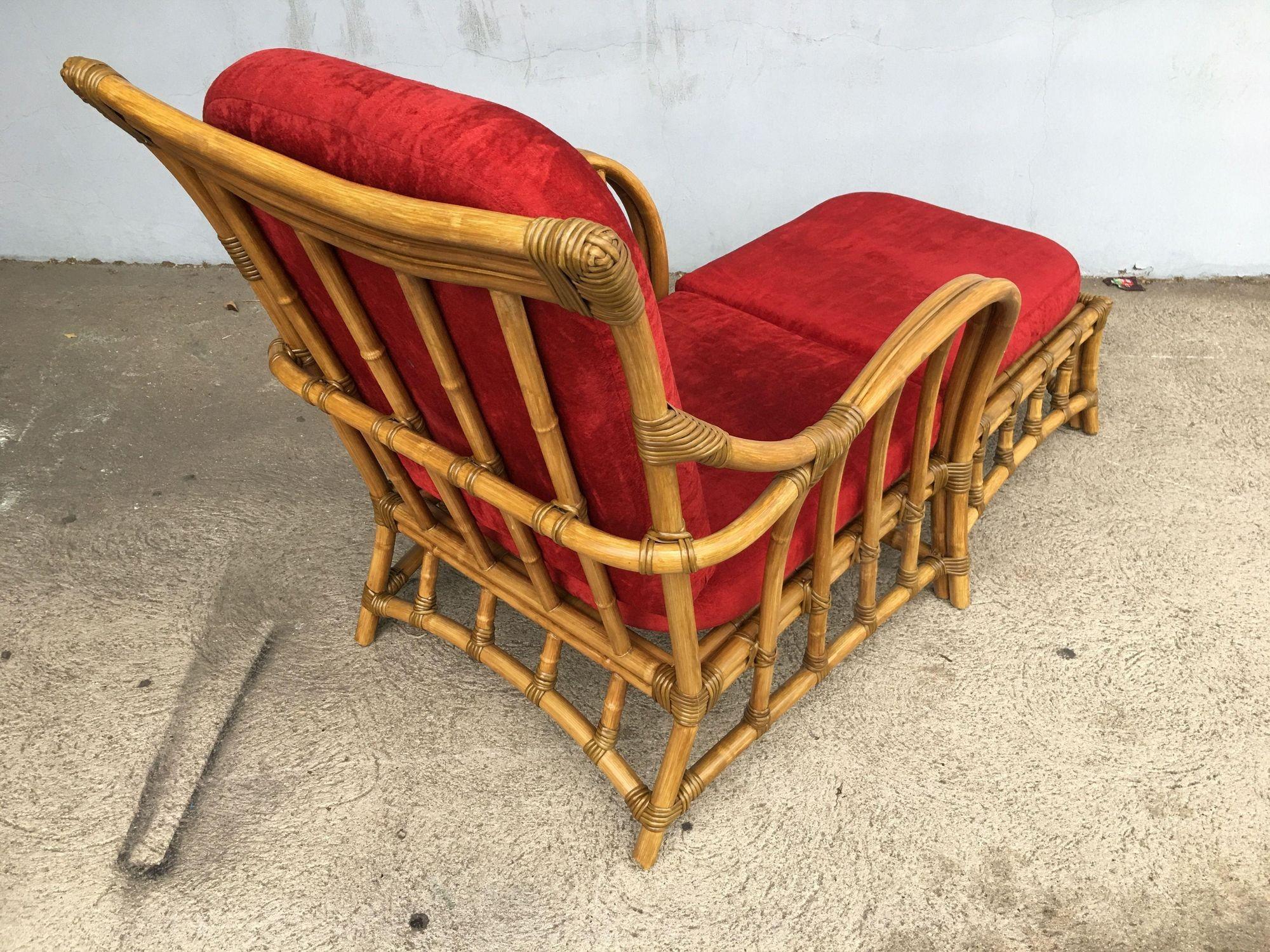 Restaurierte Mid Century Chaise Lounge Outdoor Patio Stuhl, Paar im Angebot 2
