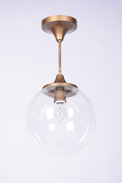 Restored Mid-Century Chandelier, Brass, Glass, New Electrification, Czech, 1960s