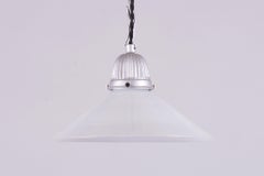 Restored Mid-Century Chandelier, Metal, Opal Glass, Rewired, Czech, 1970s