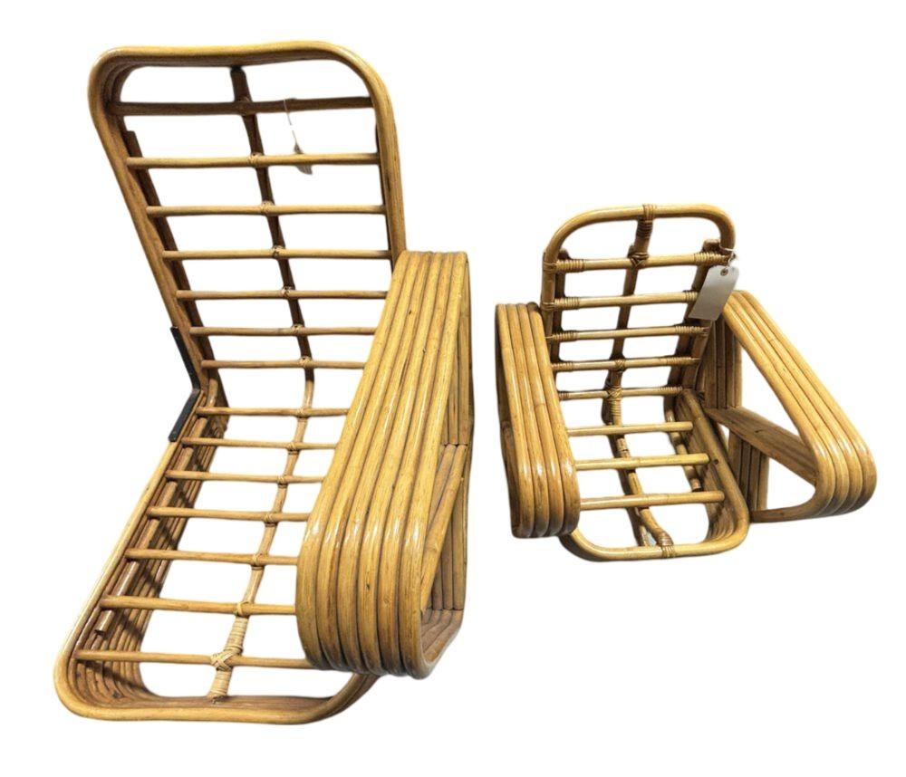 Chaise longue en rotin à 4 brins, restaurée, Child Child Size, Pai en vente 2